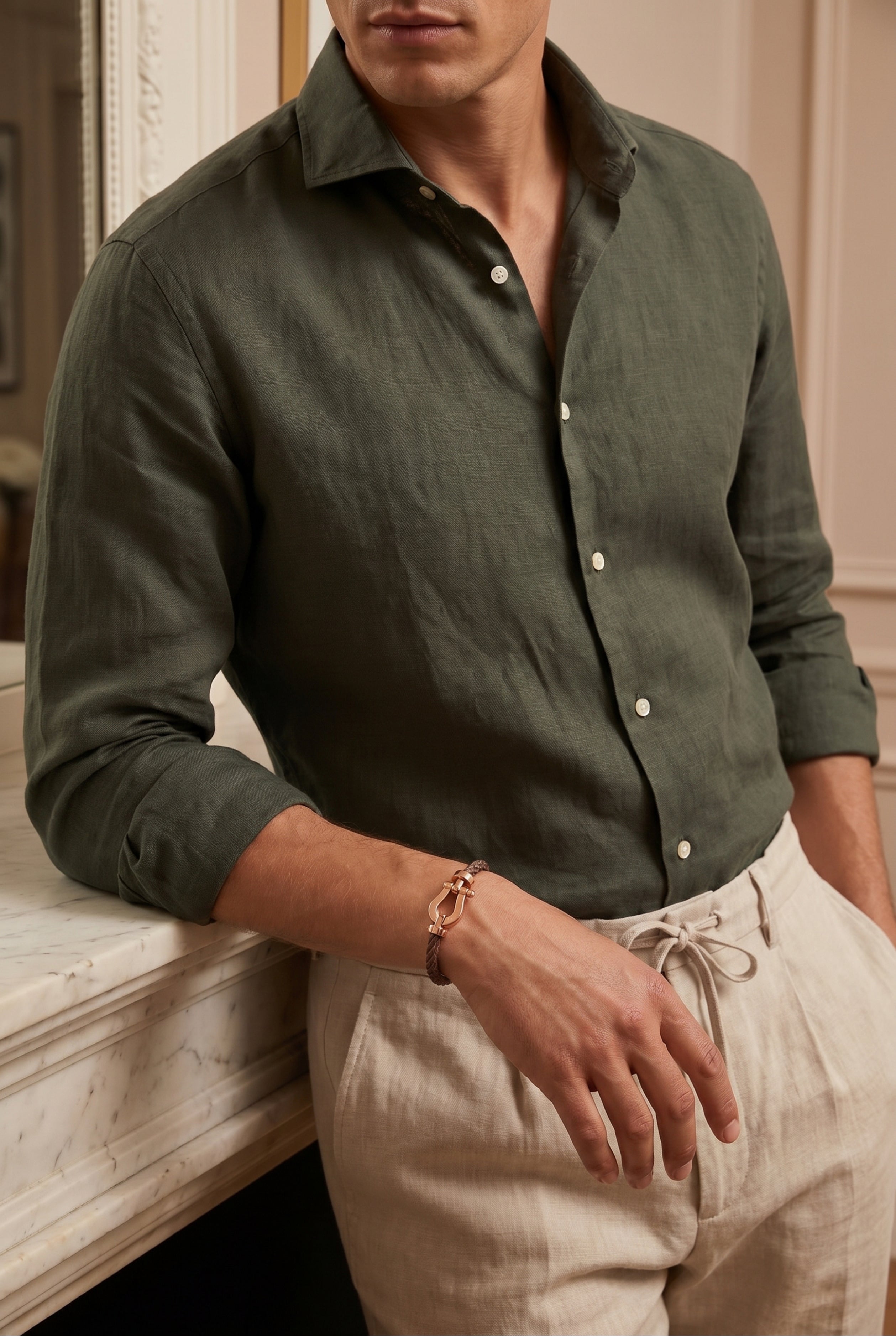 Moreno Yacht Bracelet Taupe/Rose Gold