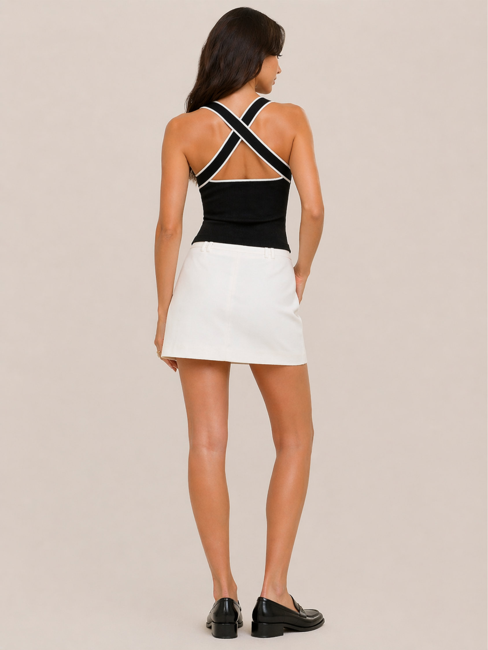 Moreno Noir Cross Halter Top