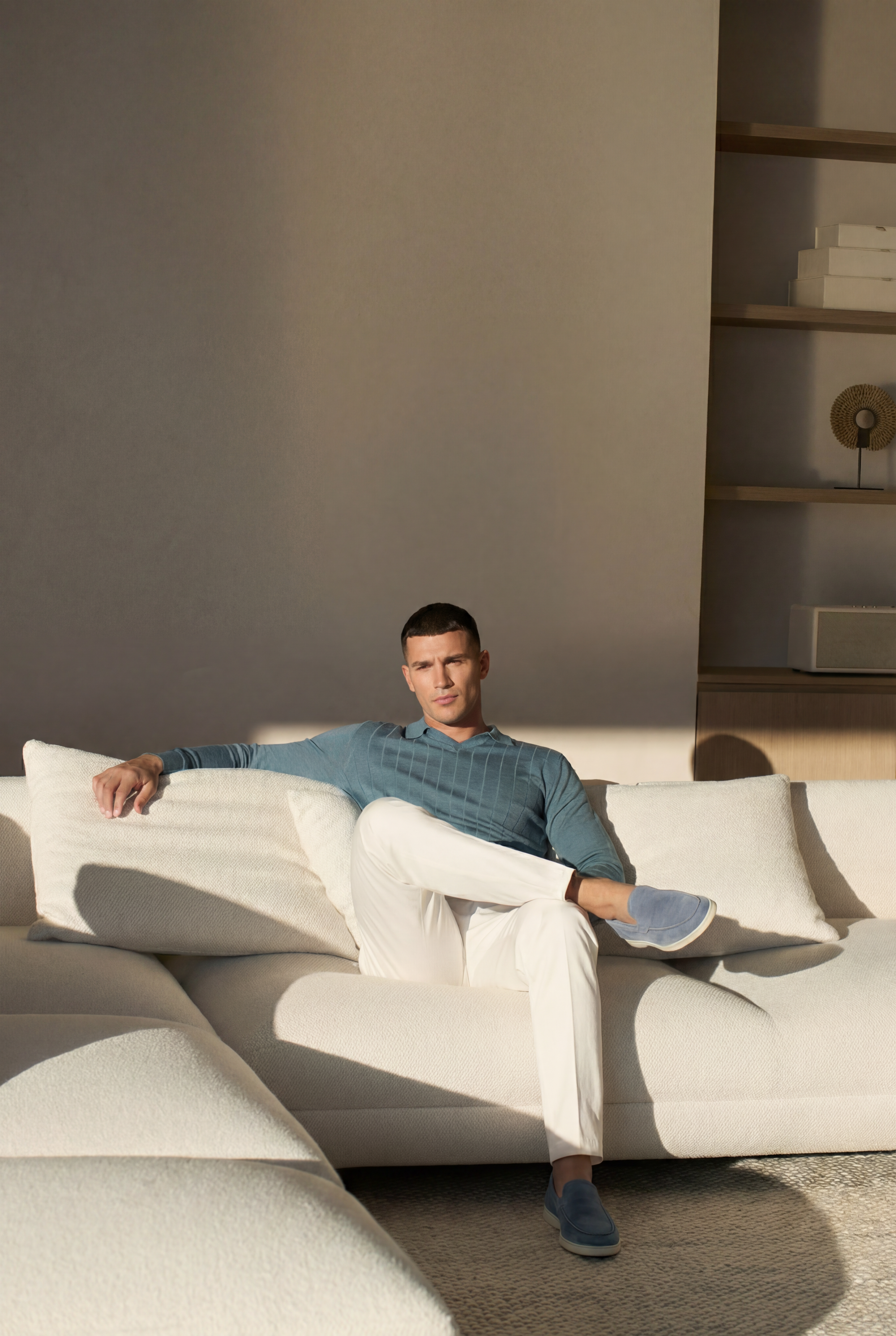Moreno Classic Suede Loafer Baby Blue