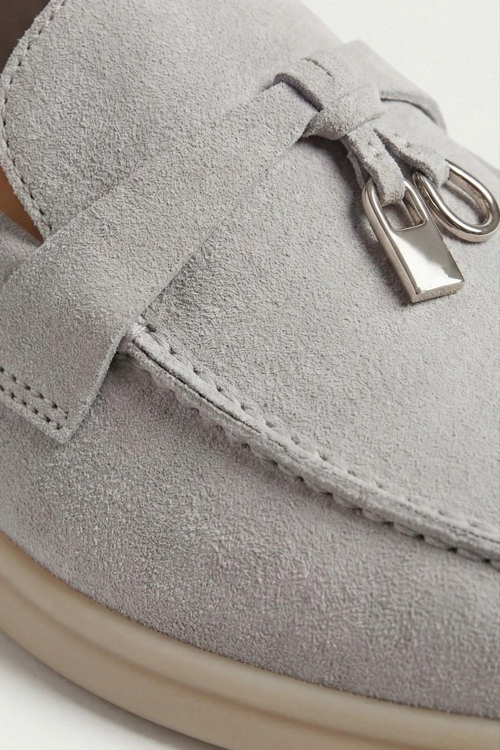 Lady Gray Blue Buckle Loafer