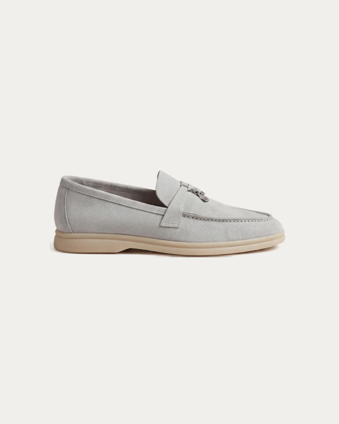 Lady Gray Blue Buckle Loafer