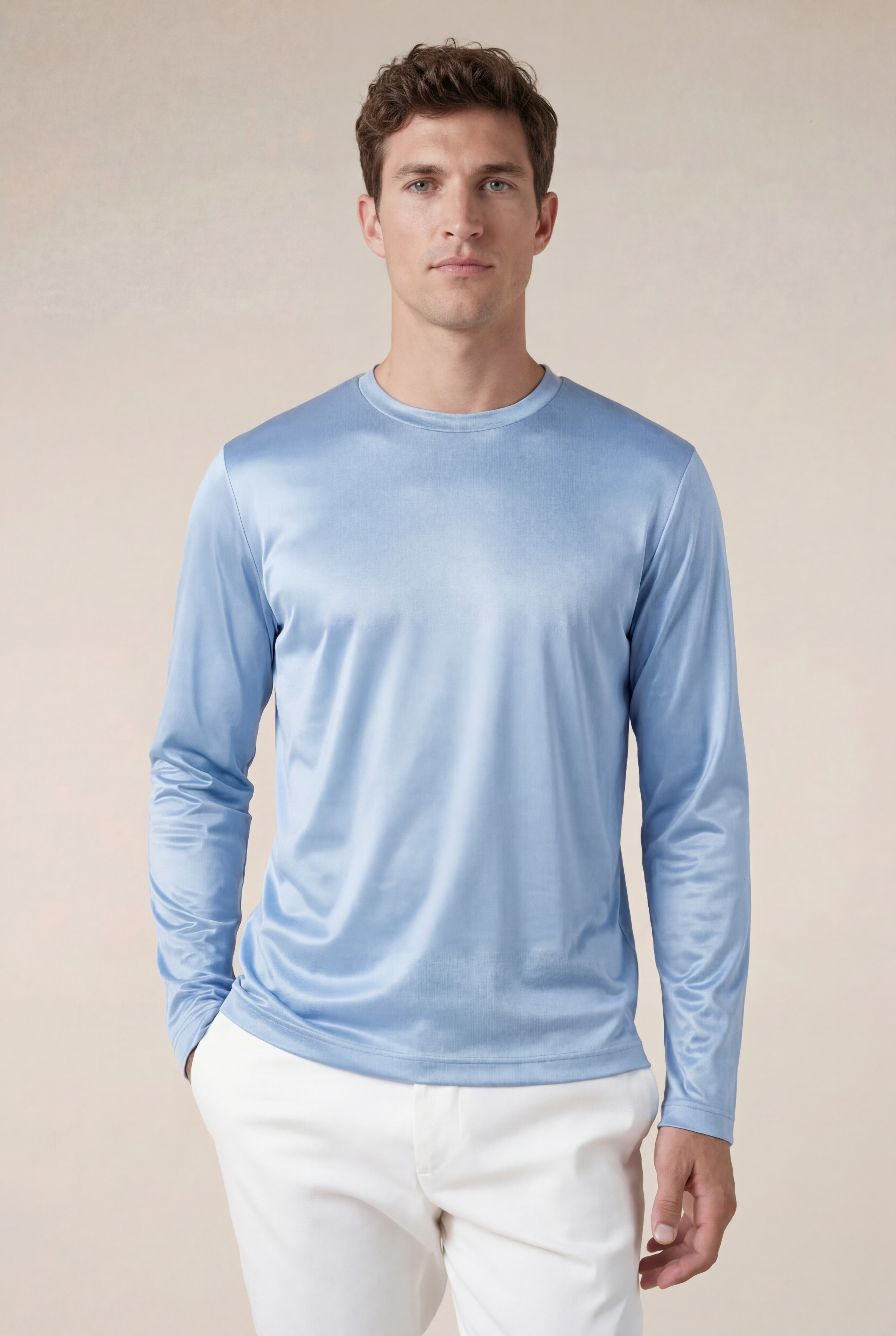 Moreno Long Sleeve Tee Baby Blue