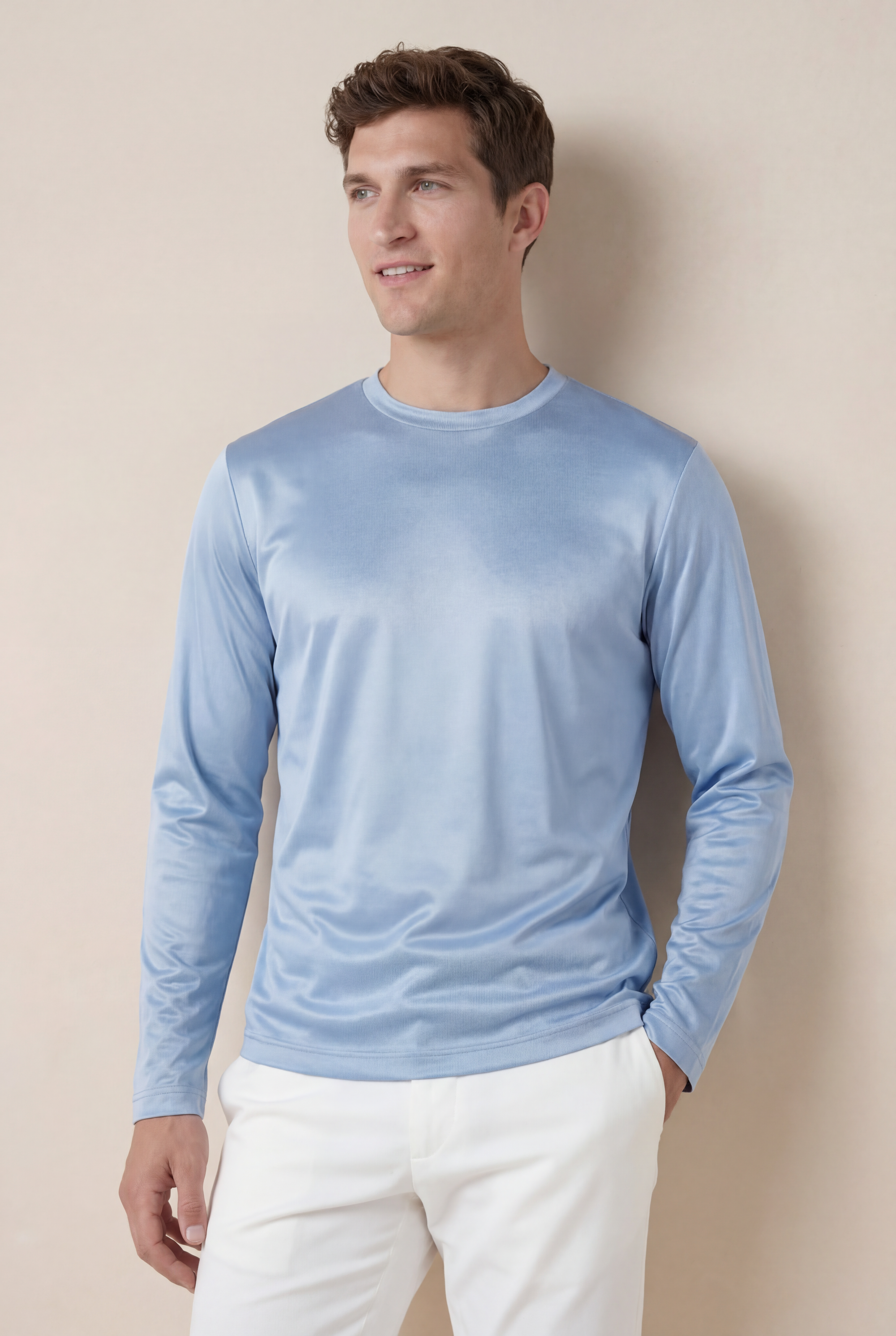 Moreno Long Sleeve Tee Baby Blue