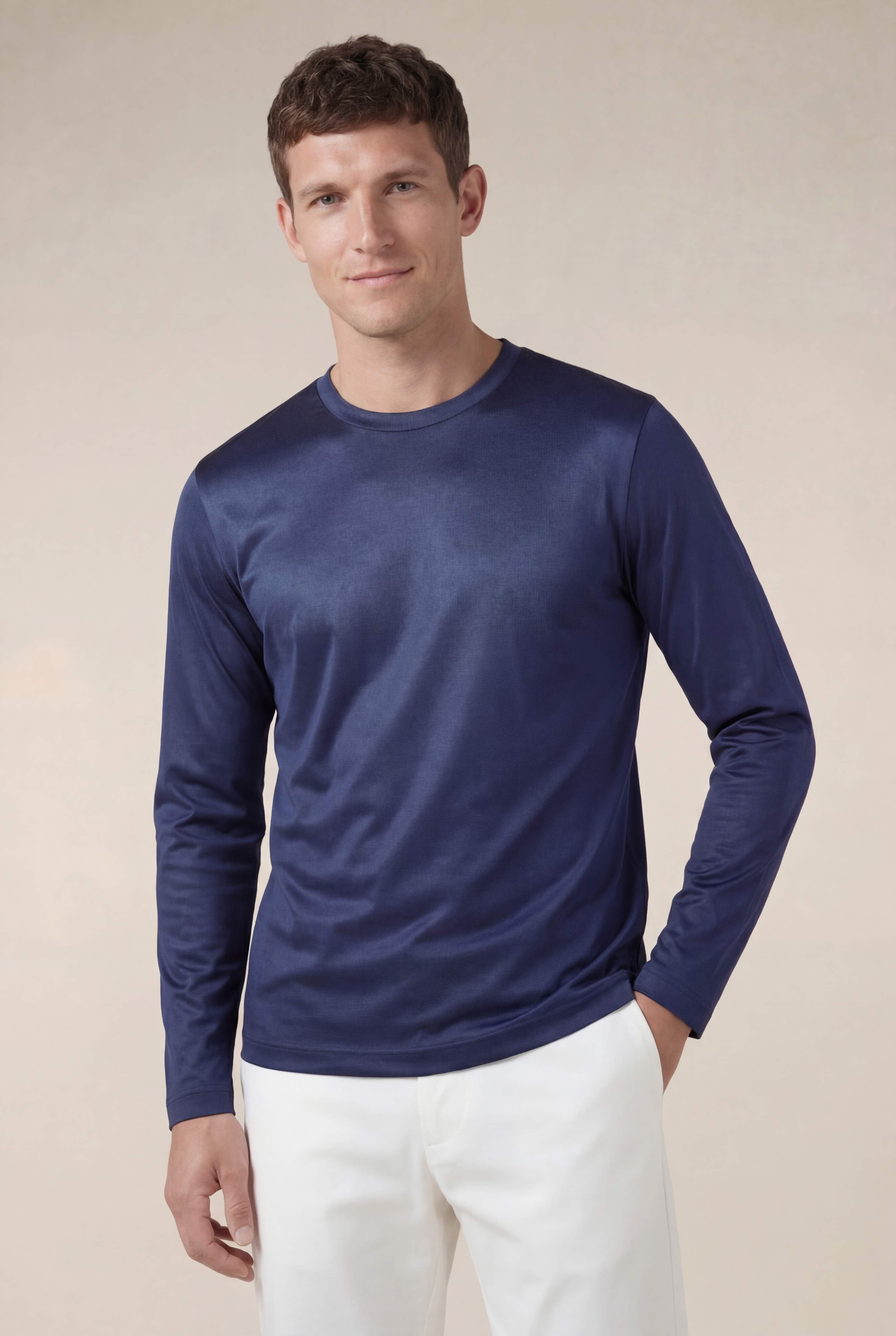 Moreno Long Sleeve Tee Navy