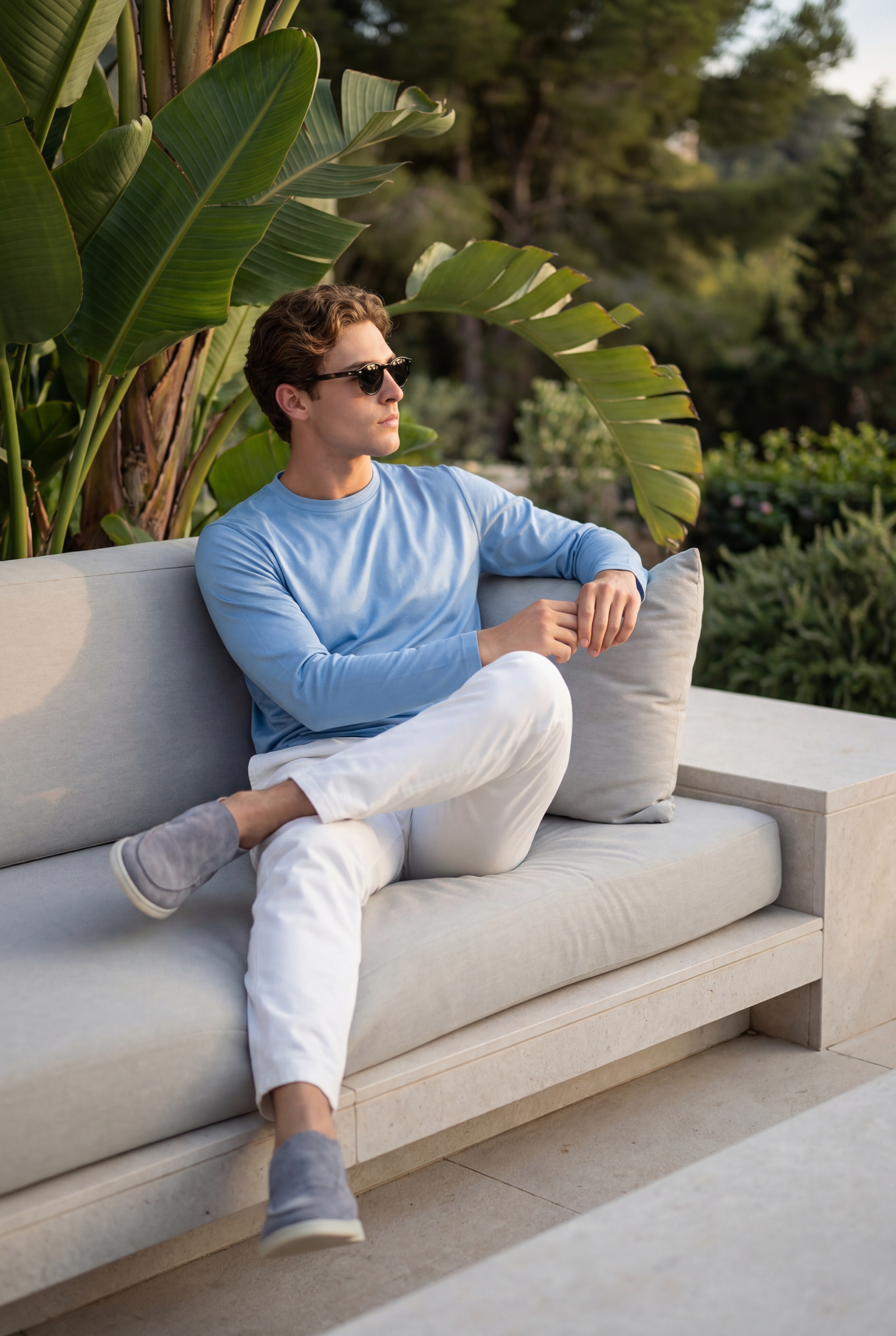 Moreno Long Sleeve Tee Baby Blue