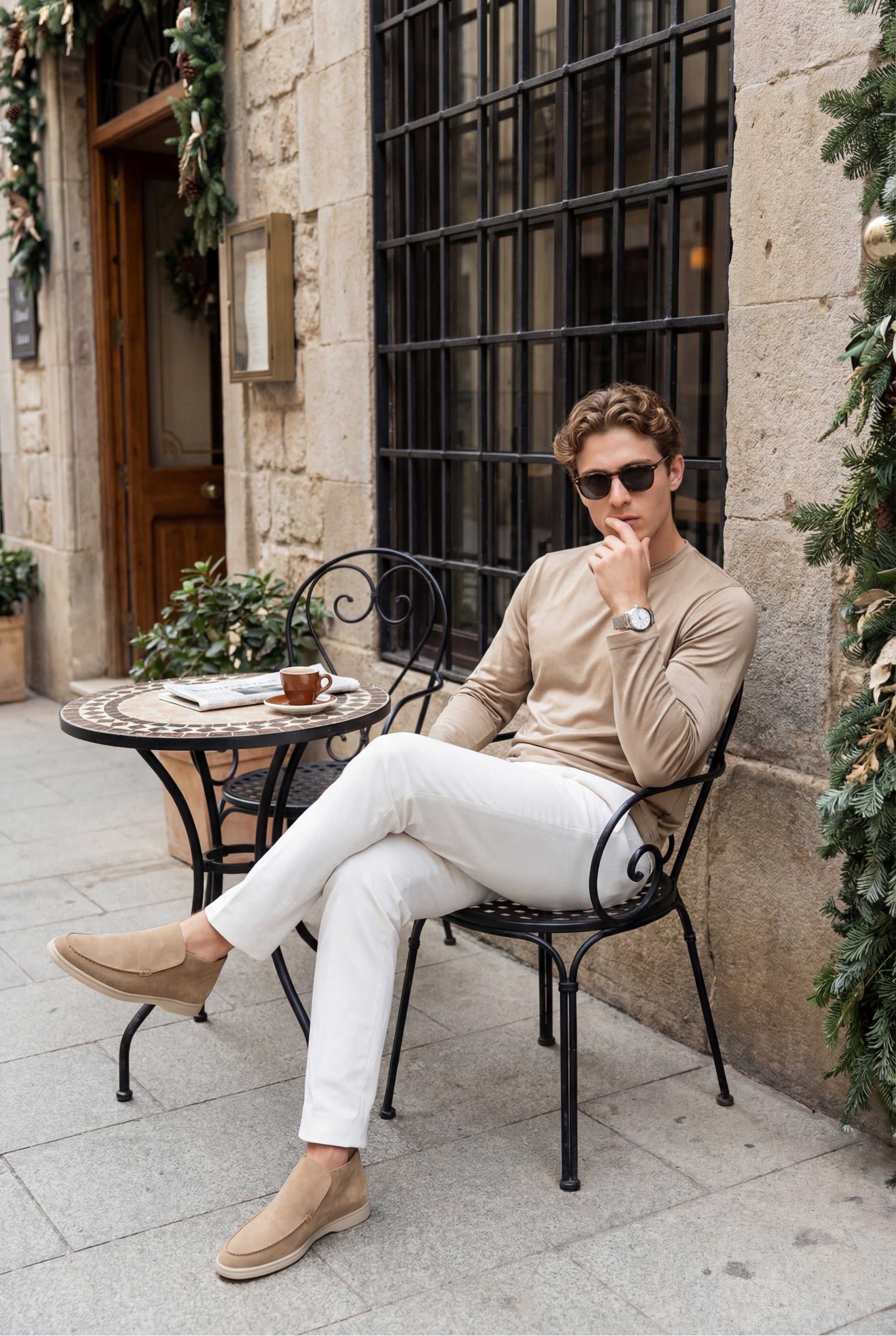 Moreno Long Sleeve Tee Beige