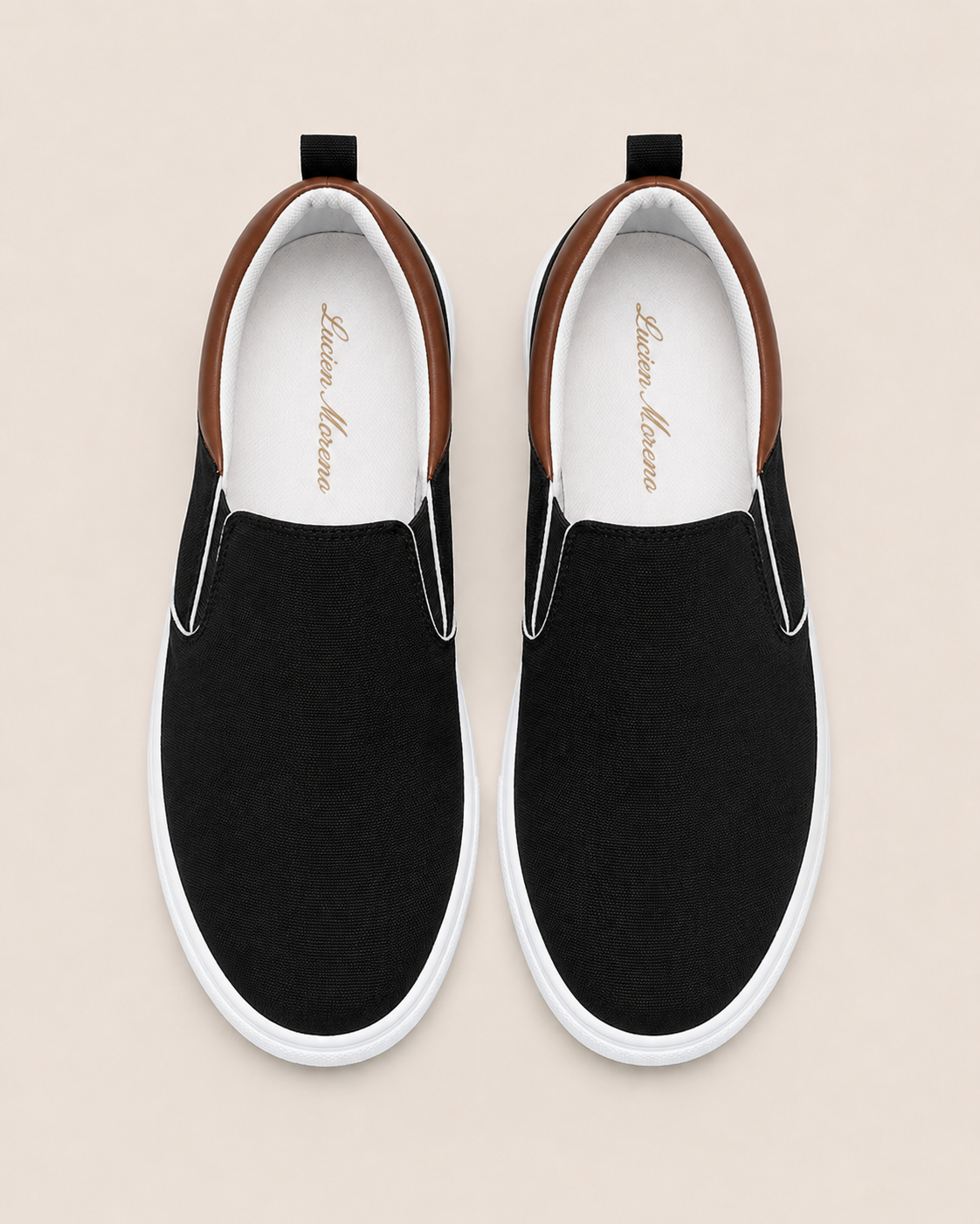 Men's Black Canvas Slip-On Shoes – Midnight Black