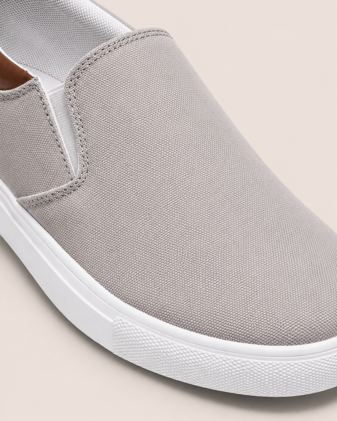 Men's Light Grey Canvas Slip-On Shoes – Mist Stone