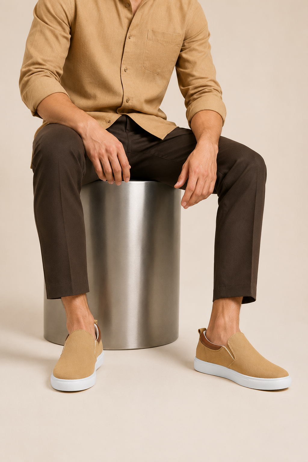 Men's Canvas Slip-On Shoes – Desert Sand