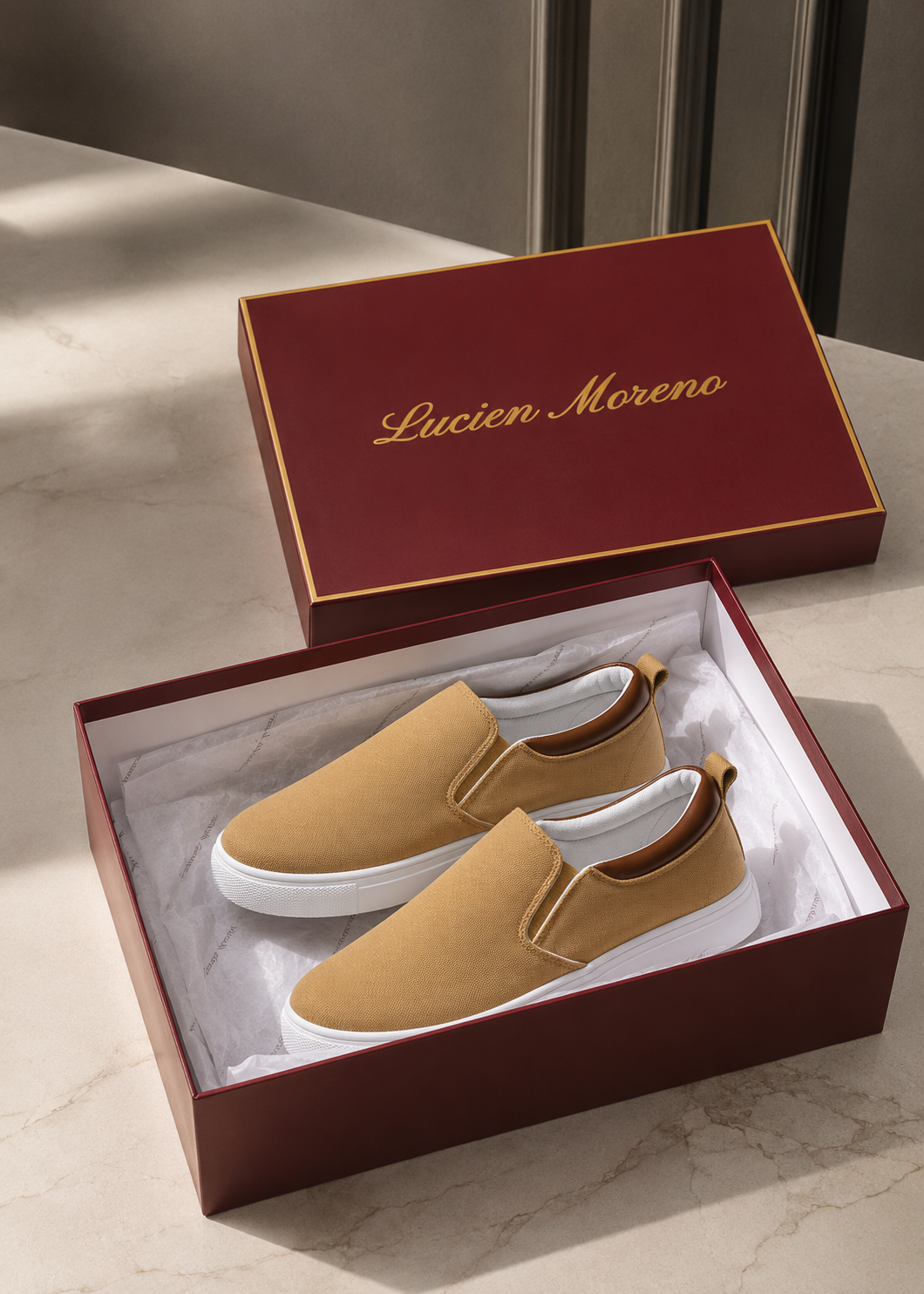 Men's Canvas Slip-On Shoes – Desert Sand