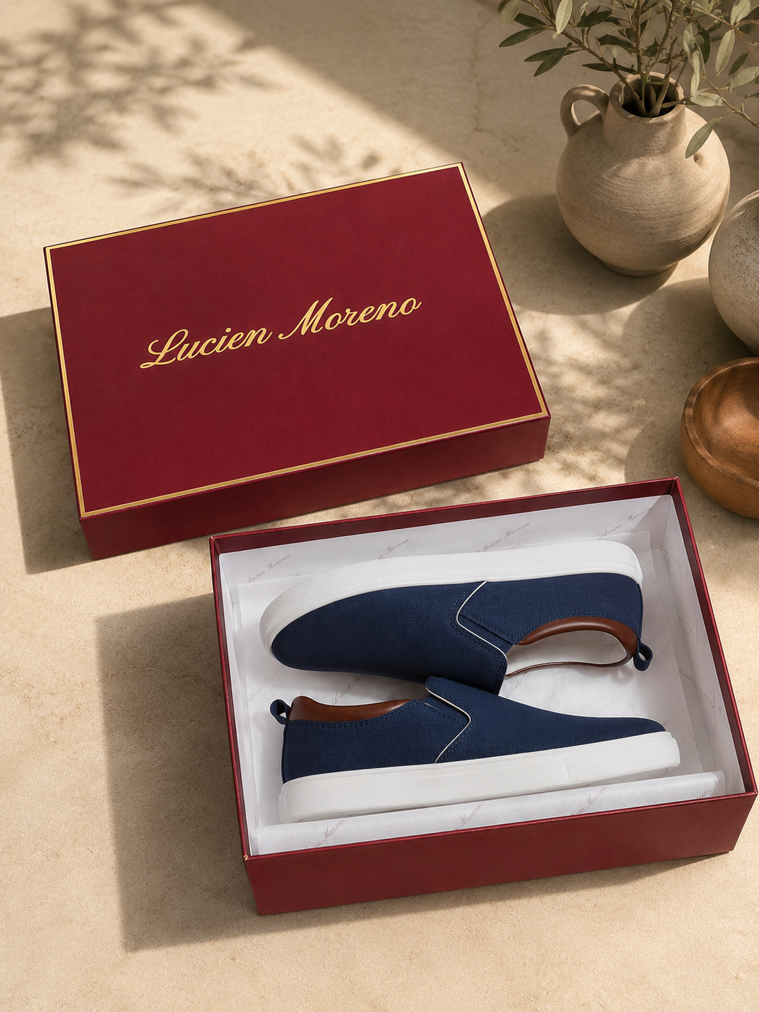 MEN'S NAVY BLUE CANVAS SLIP-ON SHOES – OCEAN NAVY
