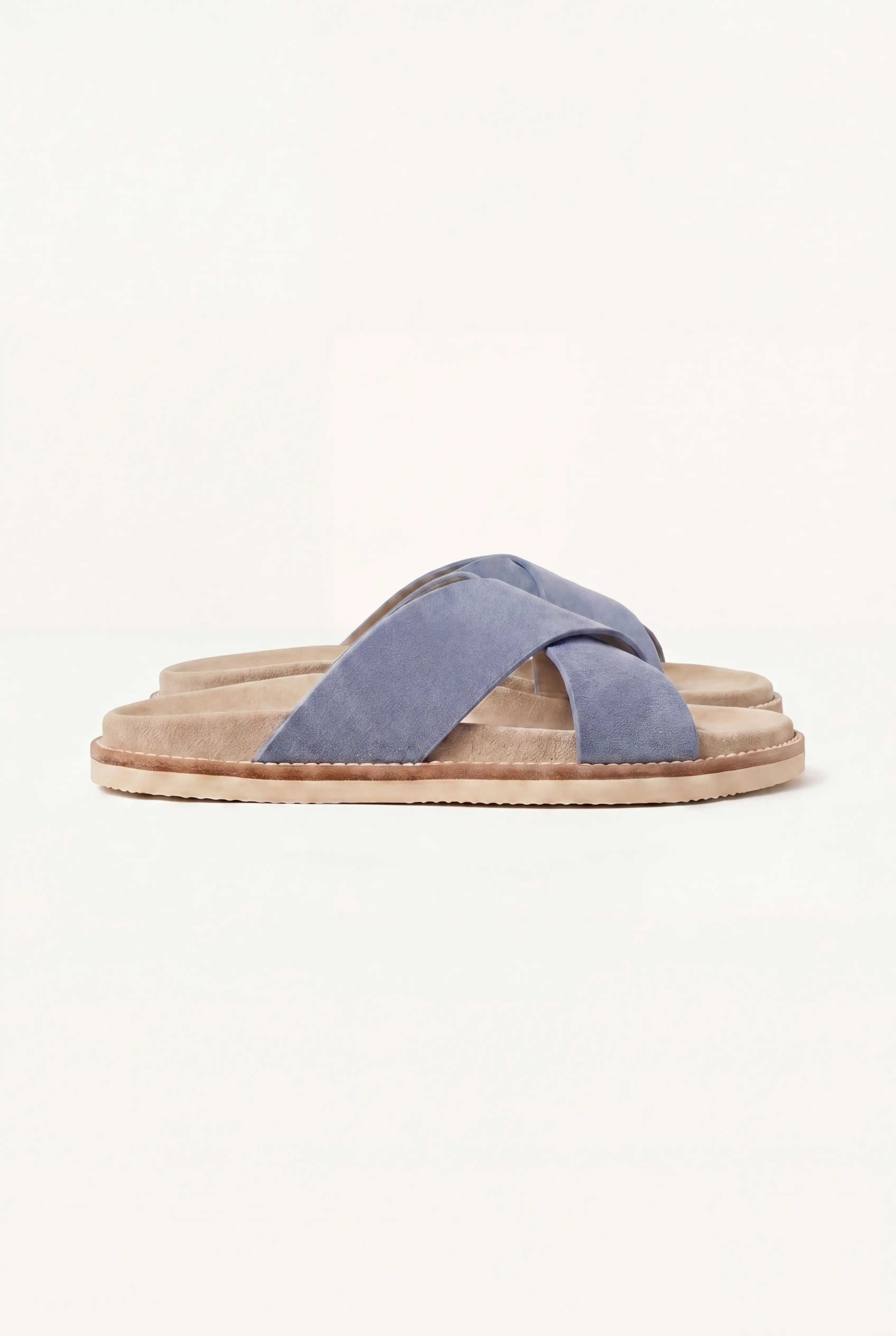 Brescaro Suède Cross-Strap Slide Lavender Blue