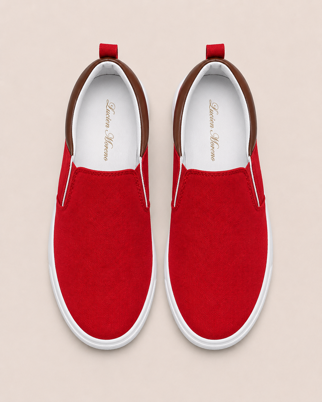Men's Red Canvas Slip-On Shoes – Crimson Rush