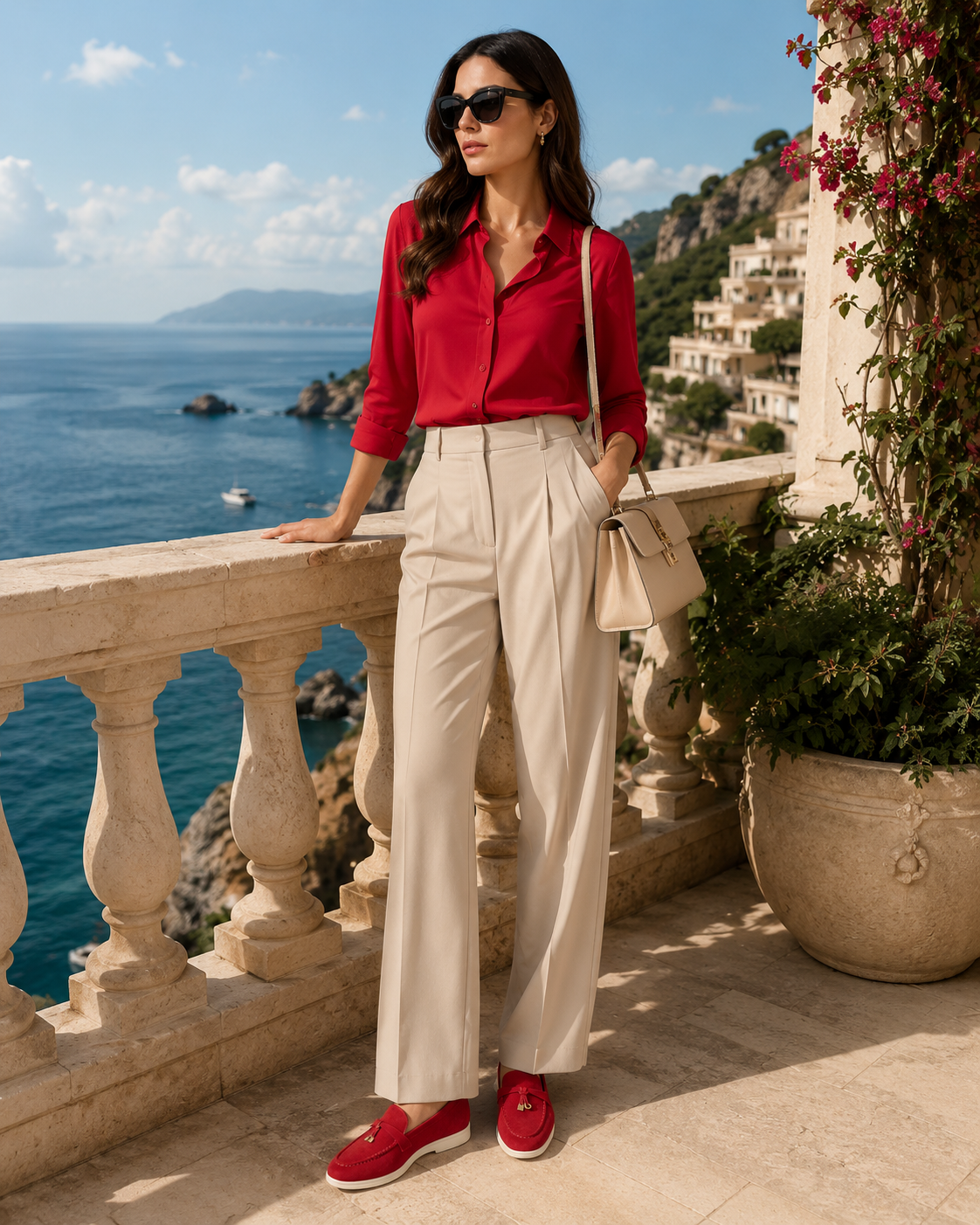 Lady Wine Red Buckle Loafer