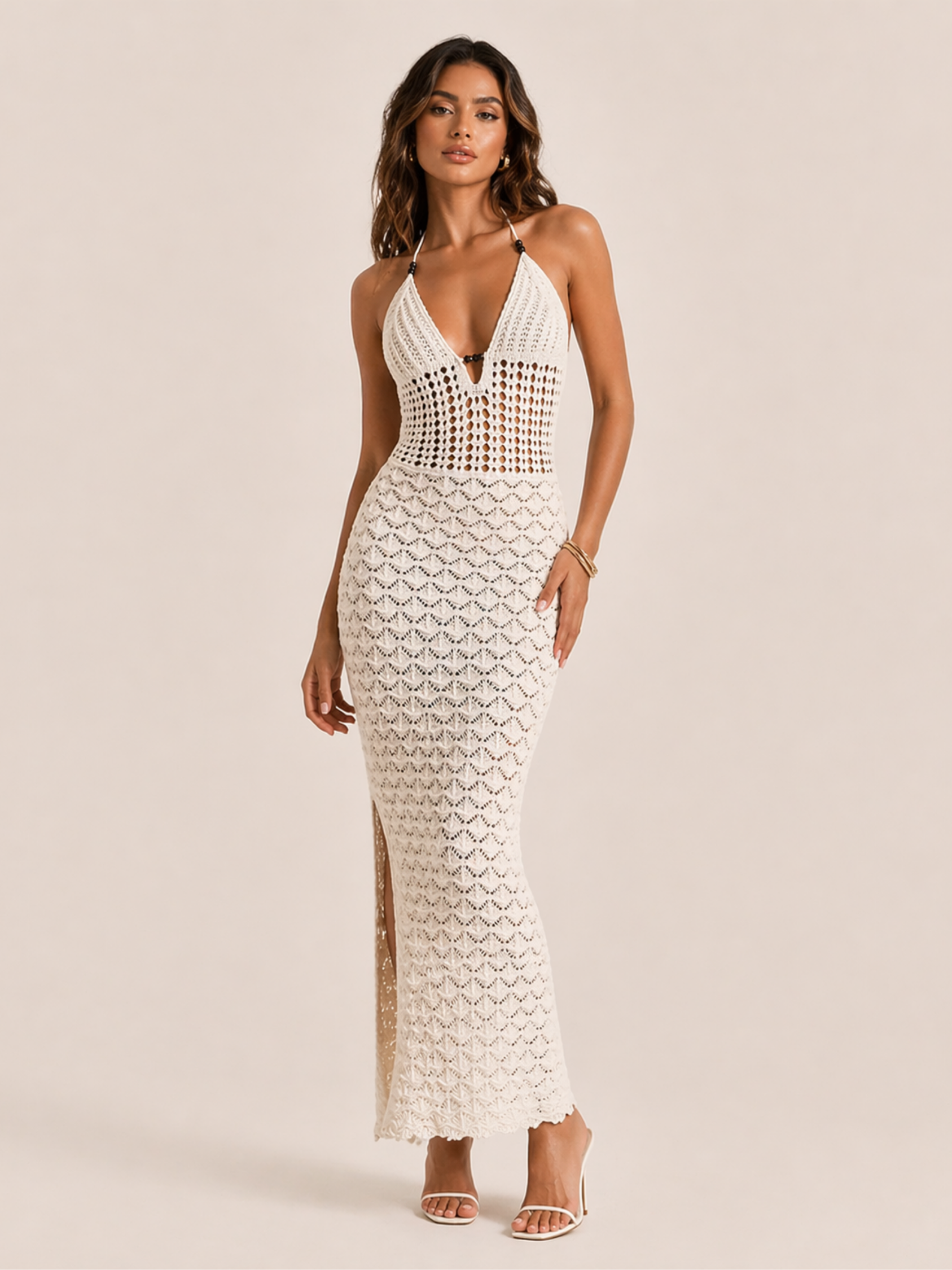Moreno Soleil Crochet Maxi Dress