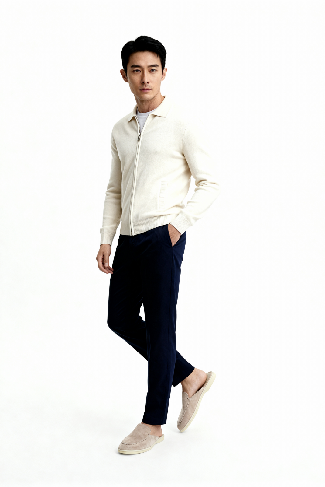 White Polo Cardigan