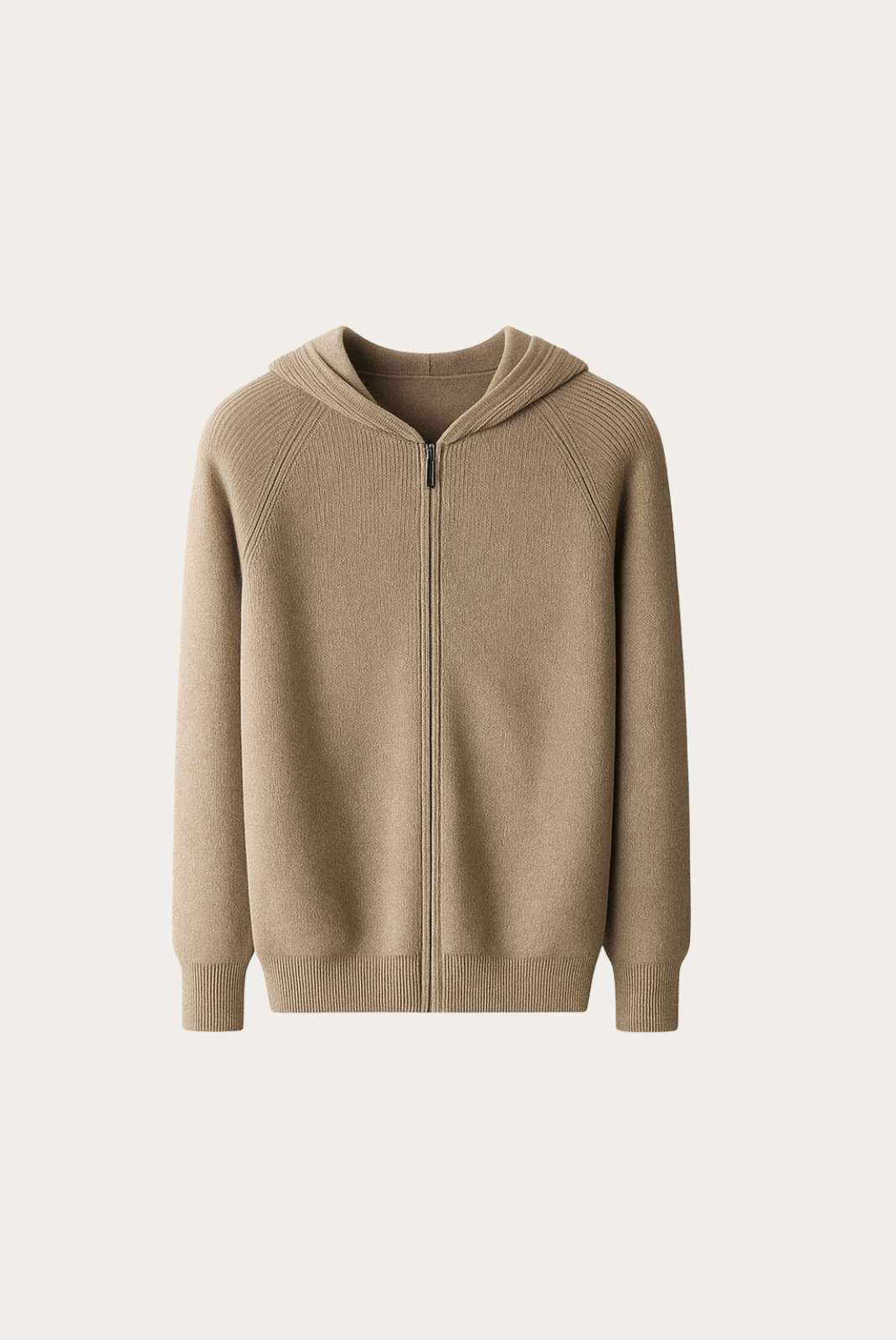 Camel Donati Wool Zip Jacket
