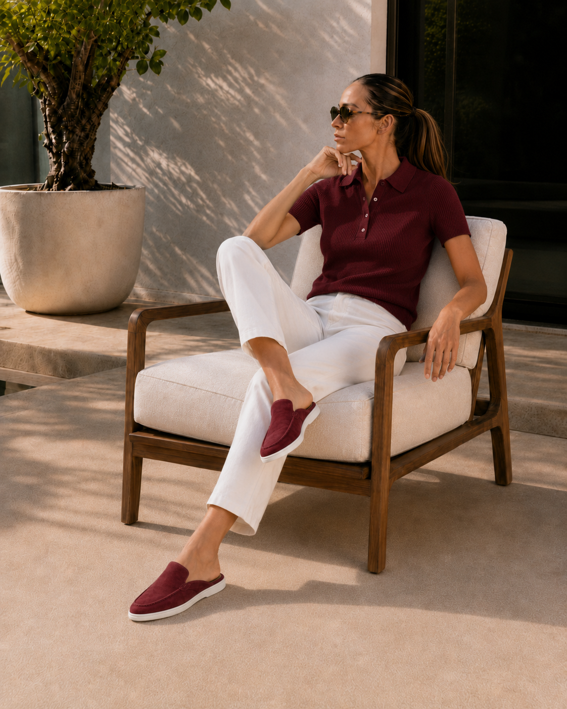 Lady Burgundy Yacht Slipper