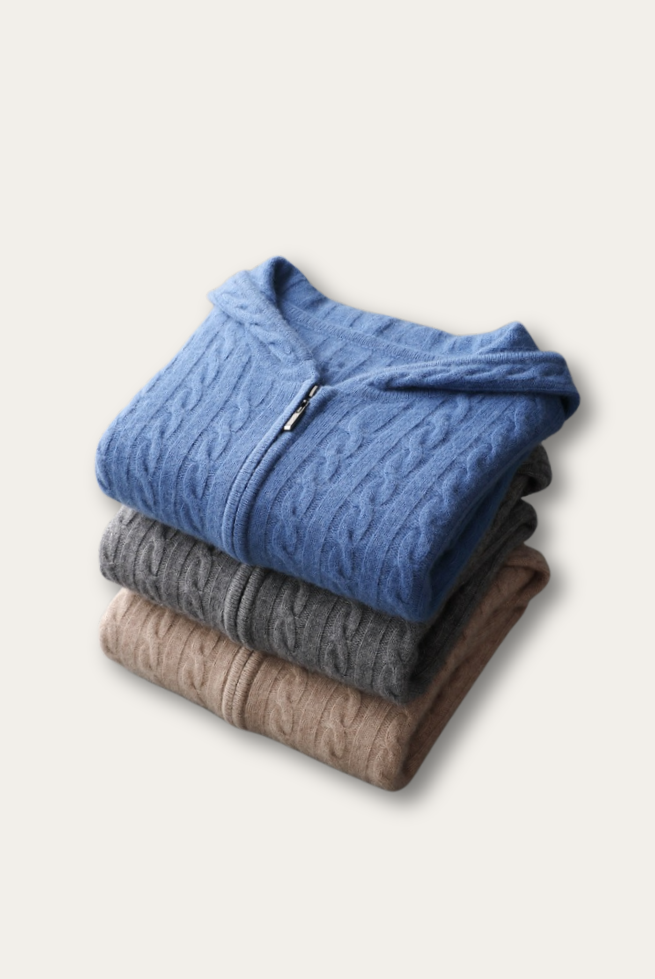 Blue Cashmere Zip Jacket