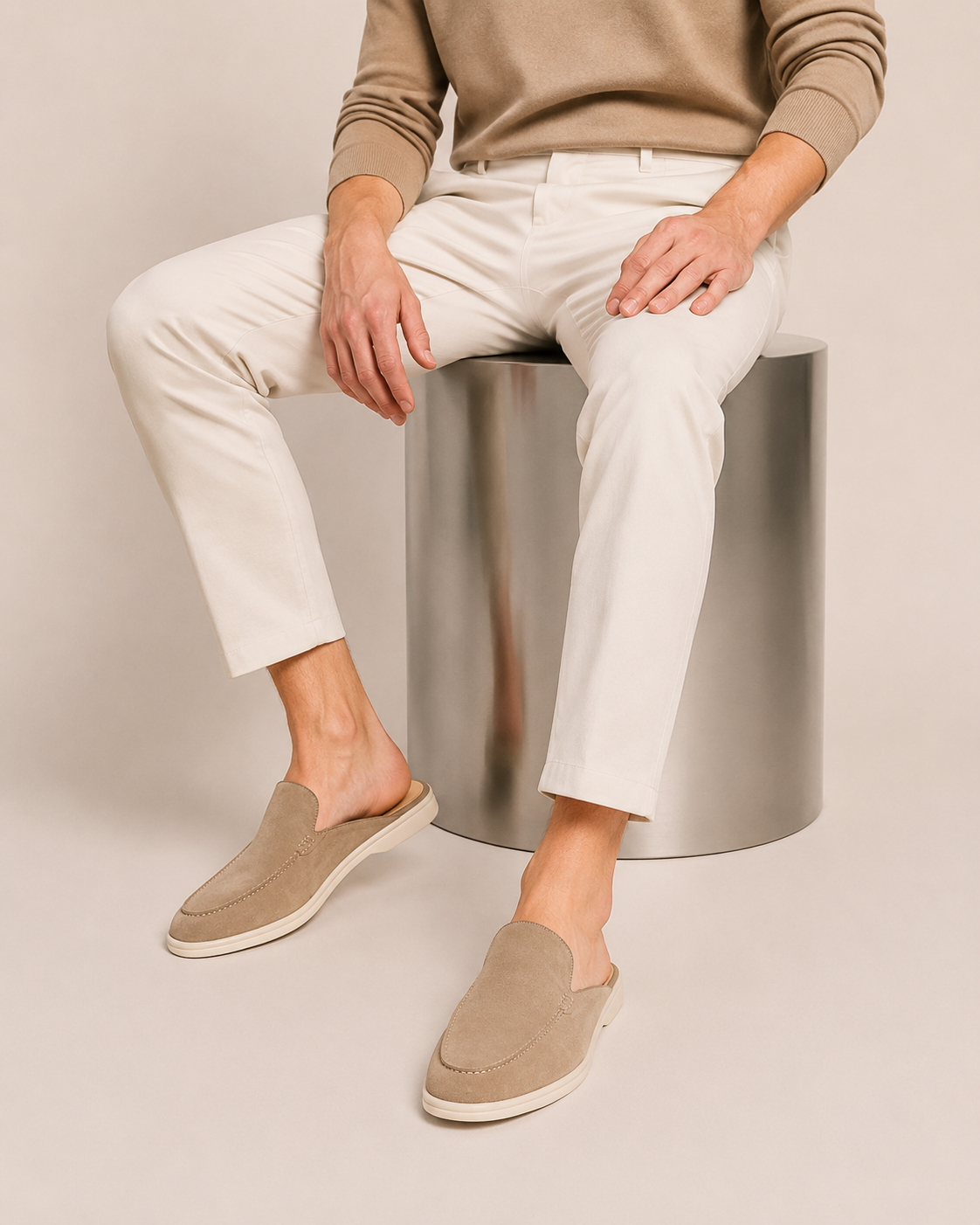 Classic Suede Mule Beige