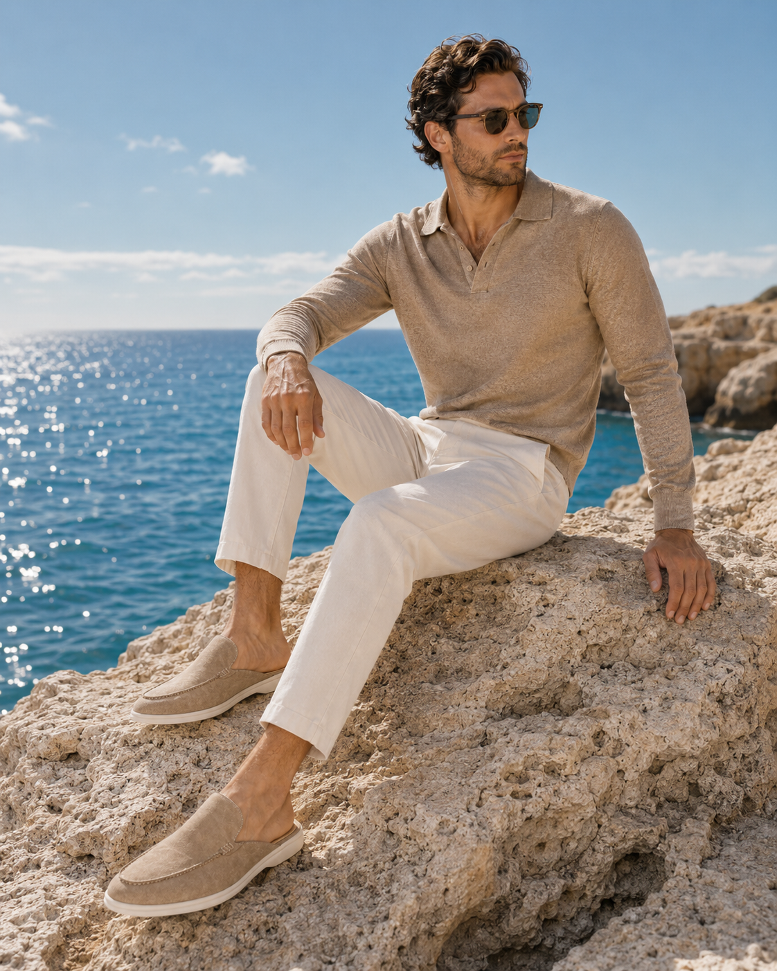 Classic Suede Mule Beige