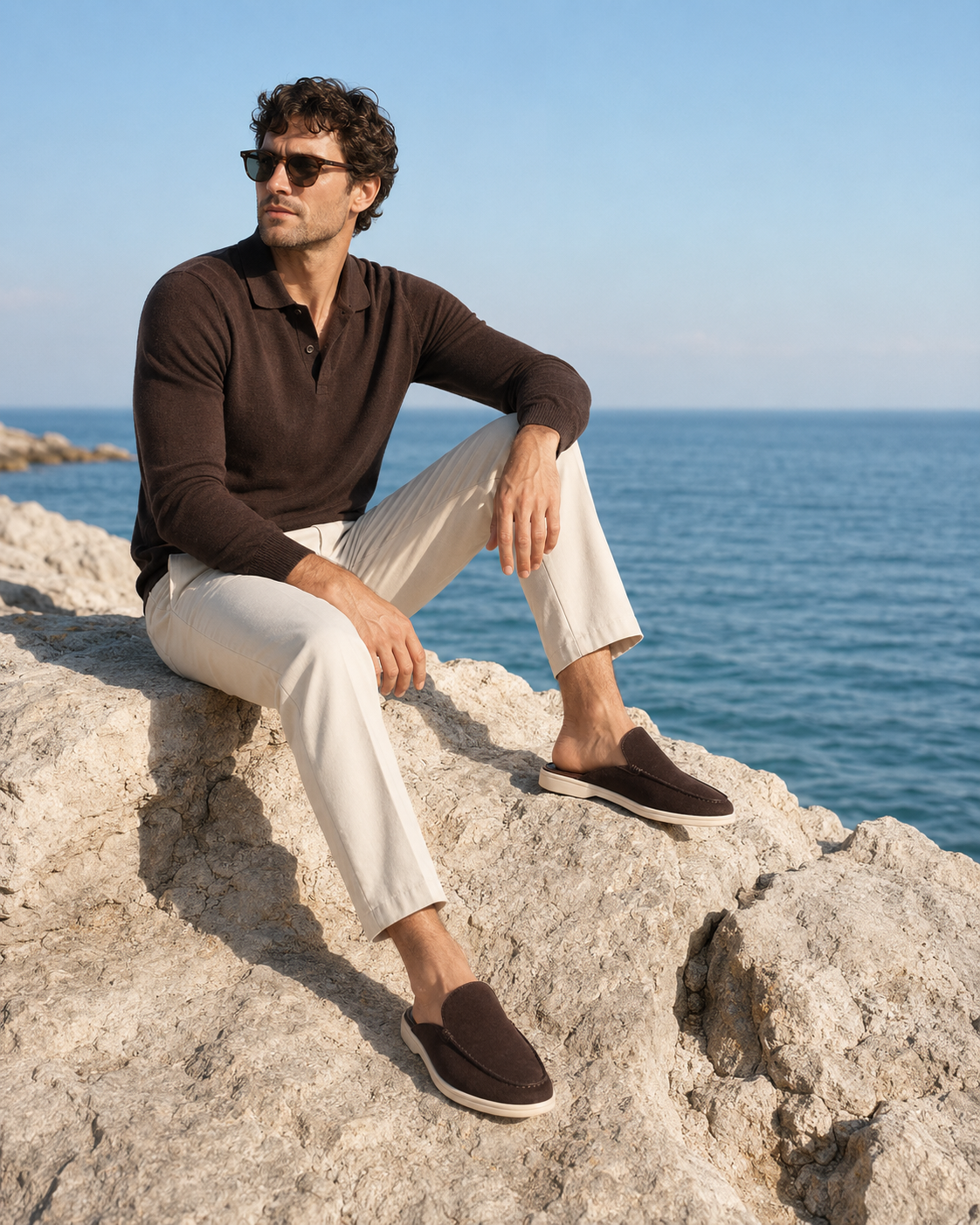 Classic Suede Mule Espresso Brown