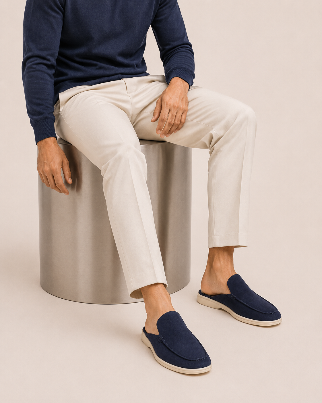 Classic Suede Mule Dark Blue