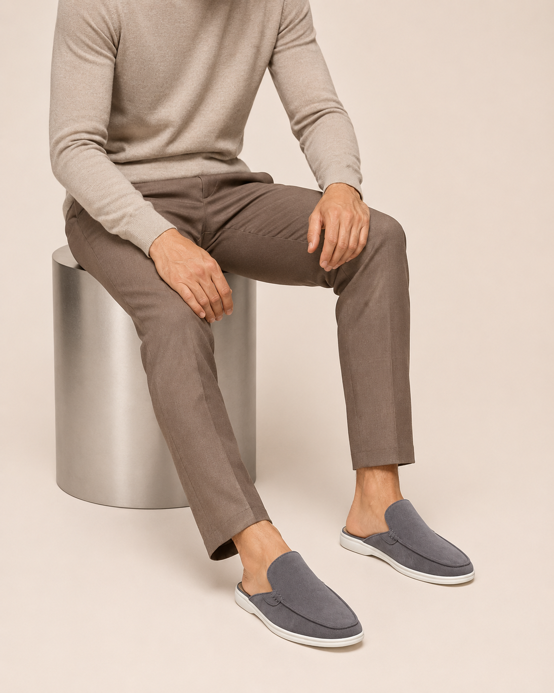 Classic Suede Mule Dark Grey