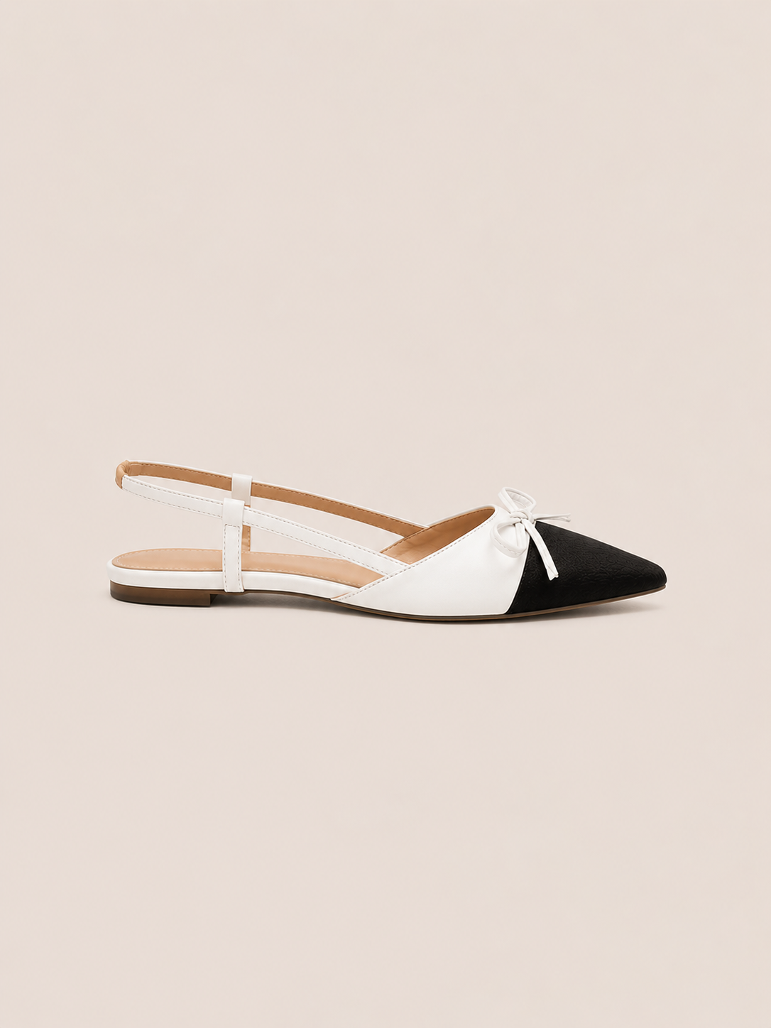 Moreno Noir Blanche Slingback Flat