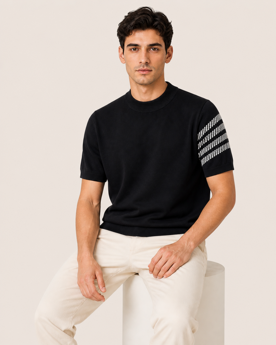 Black Nocturne Knit Tee