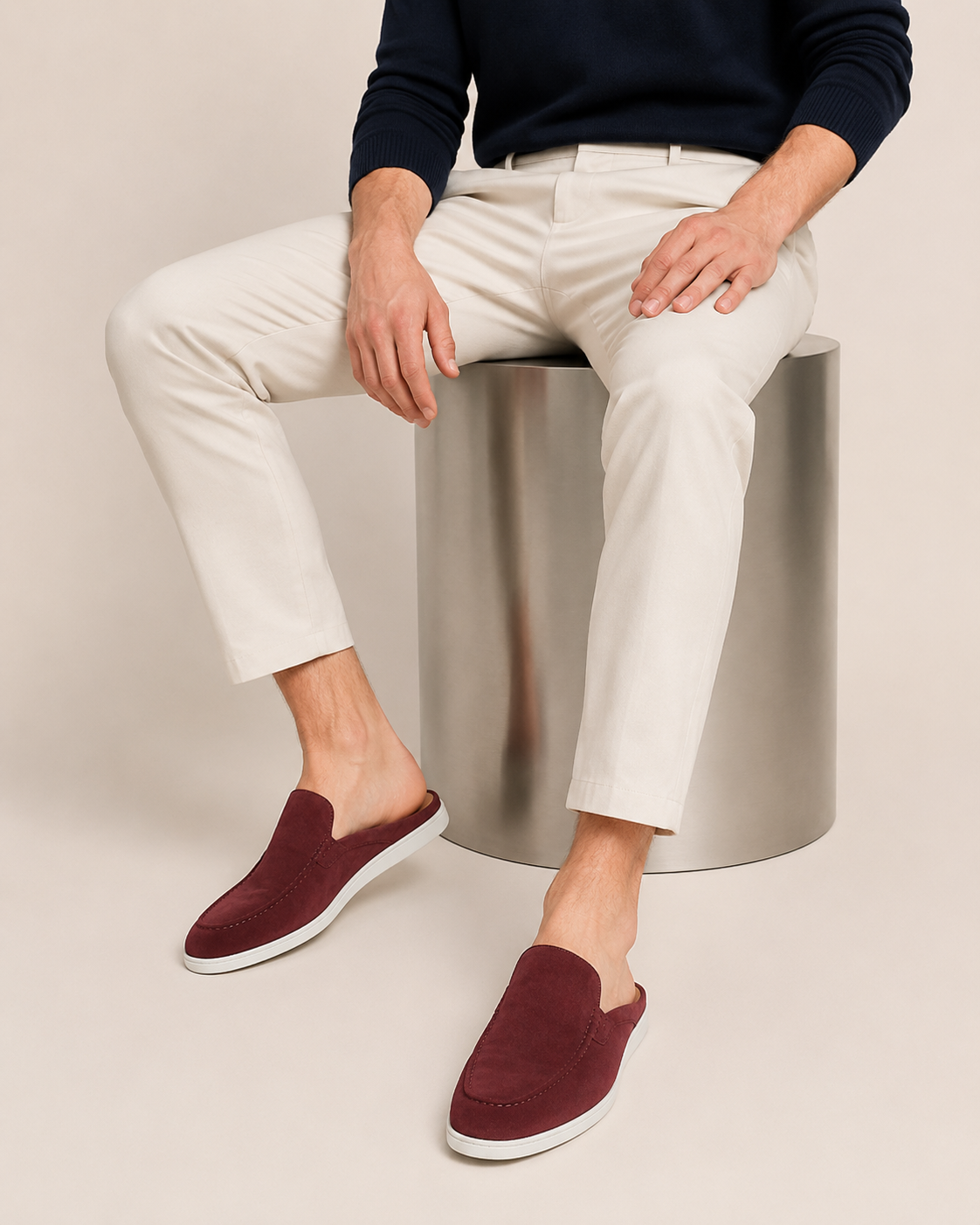 Classic Suede Mule Burgundy