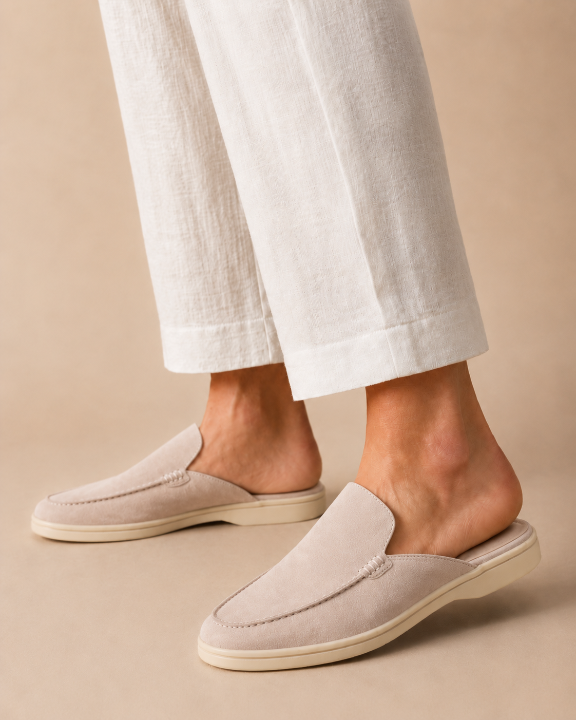 Lady Creamy White Yacht Slipper