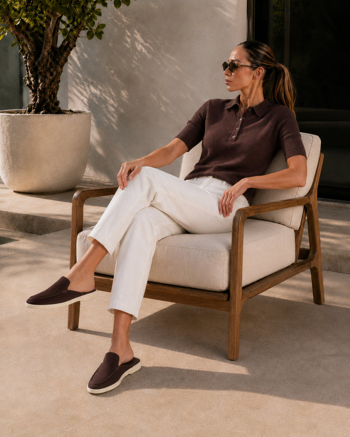 Lady Espresso Brown Yacht Slipper