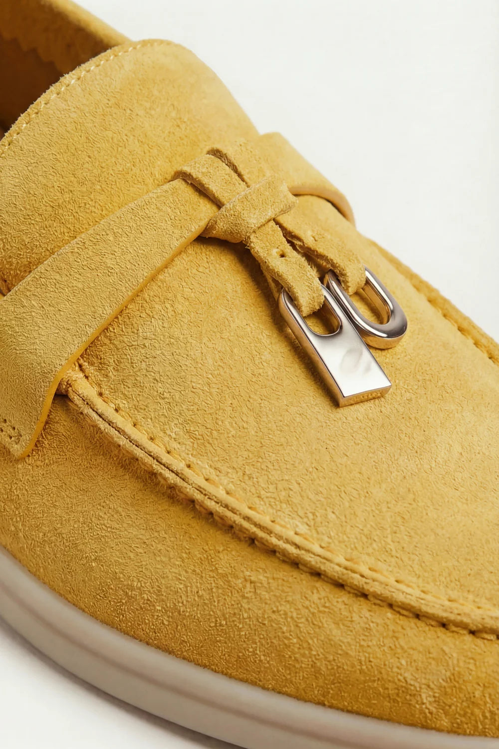 Lady Goose Yellow Buckle Loafer