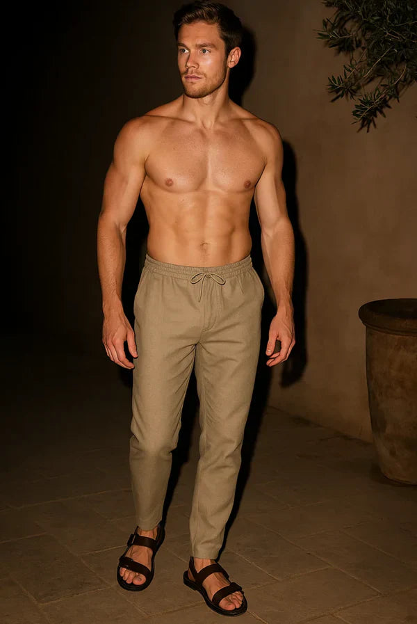 Olive Linen Trouser