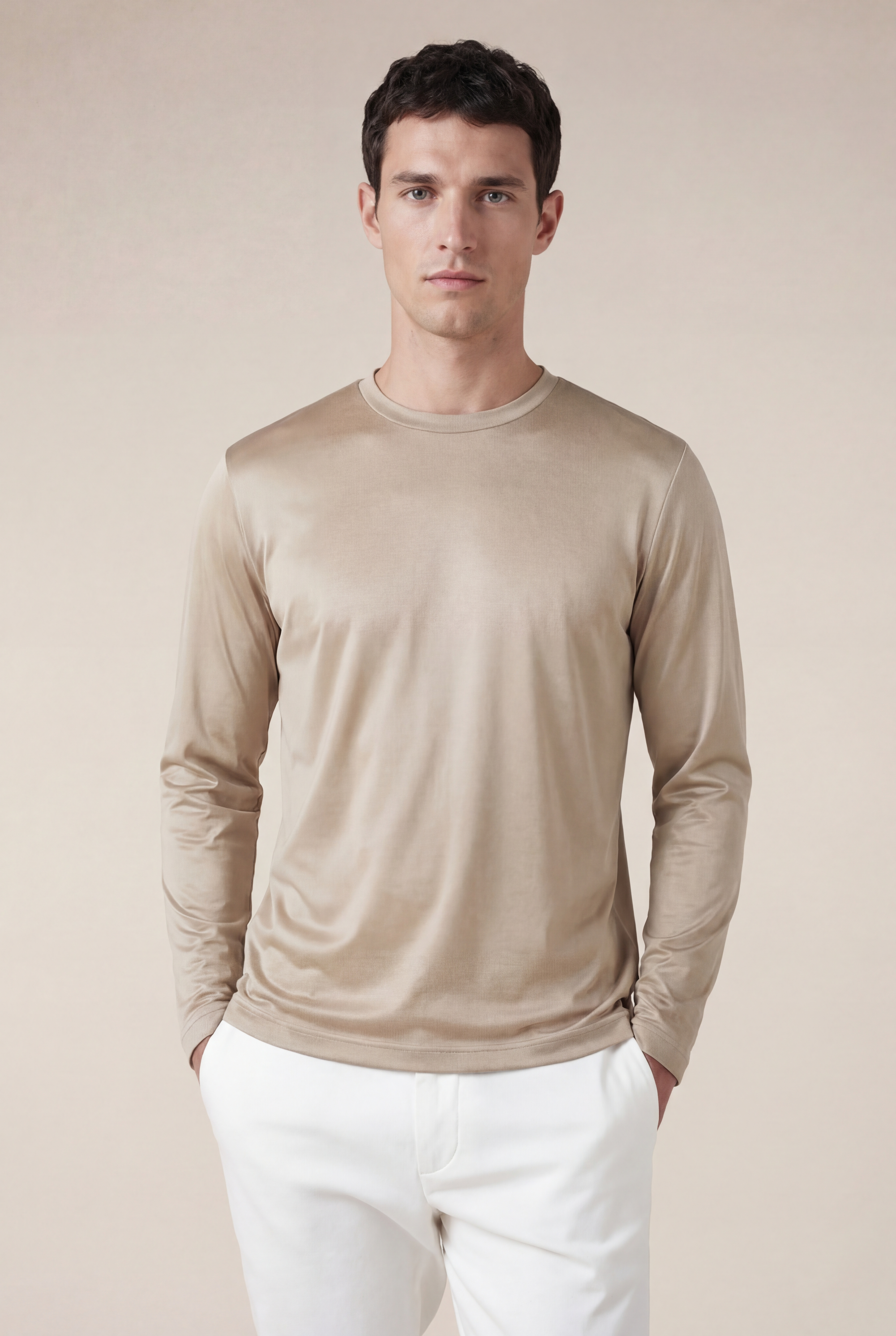 Moreno Long Sleeve Tee Beige