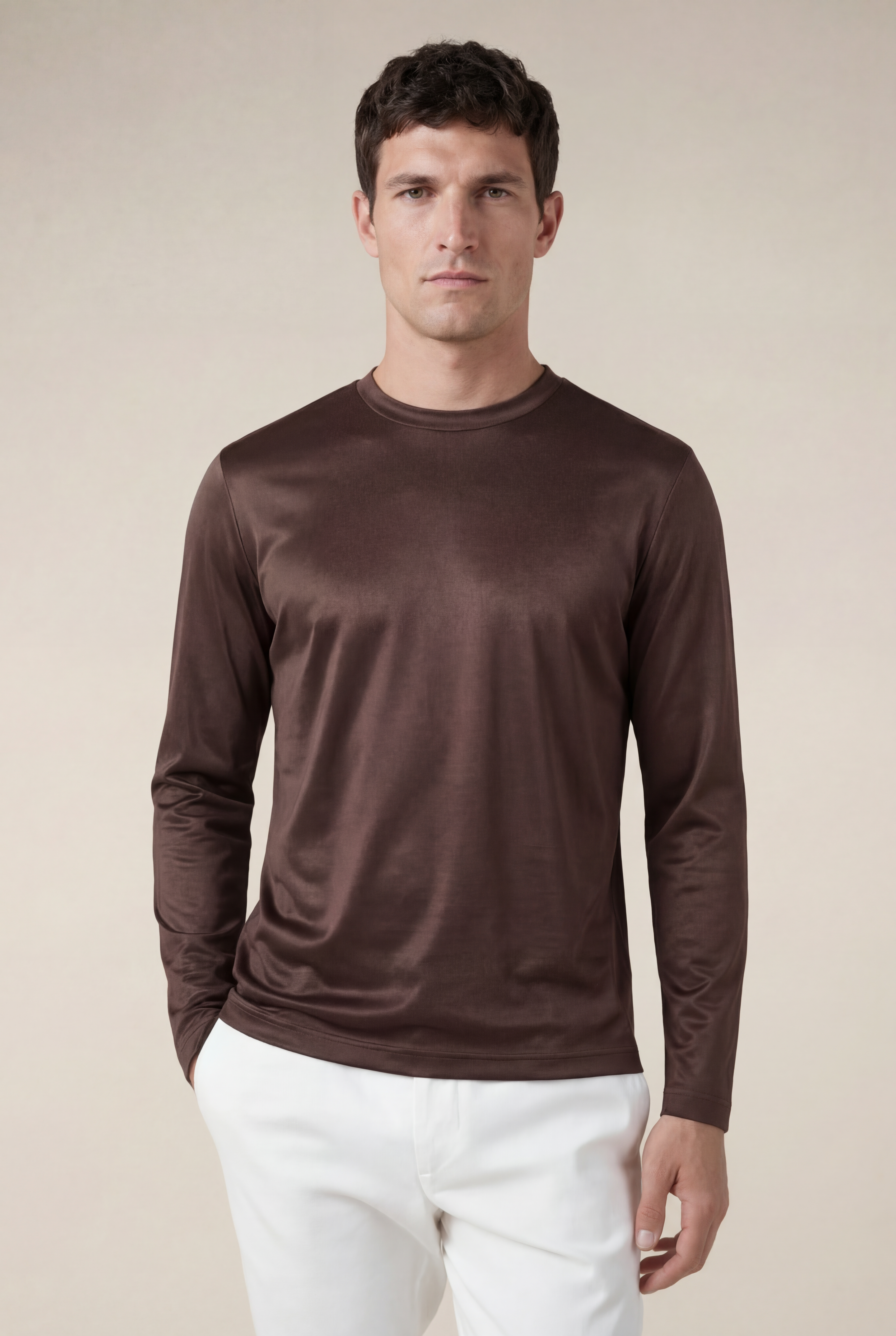 Moreno Long Sleeve Tee Brown