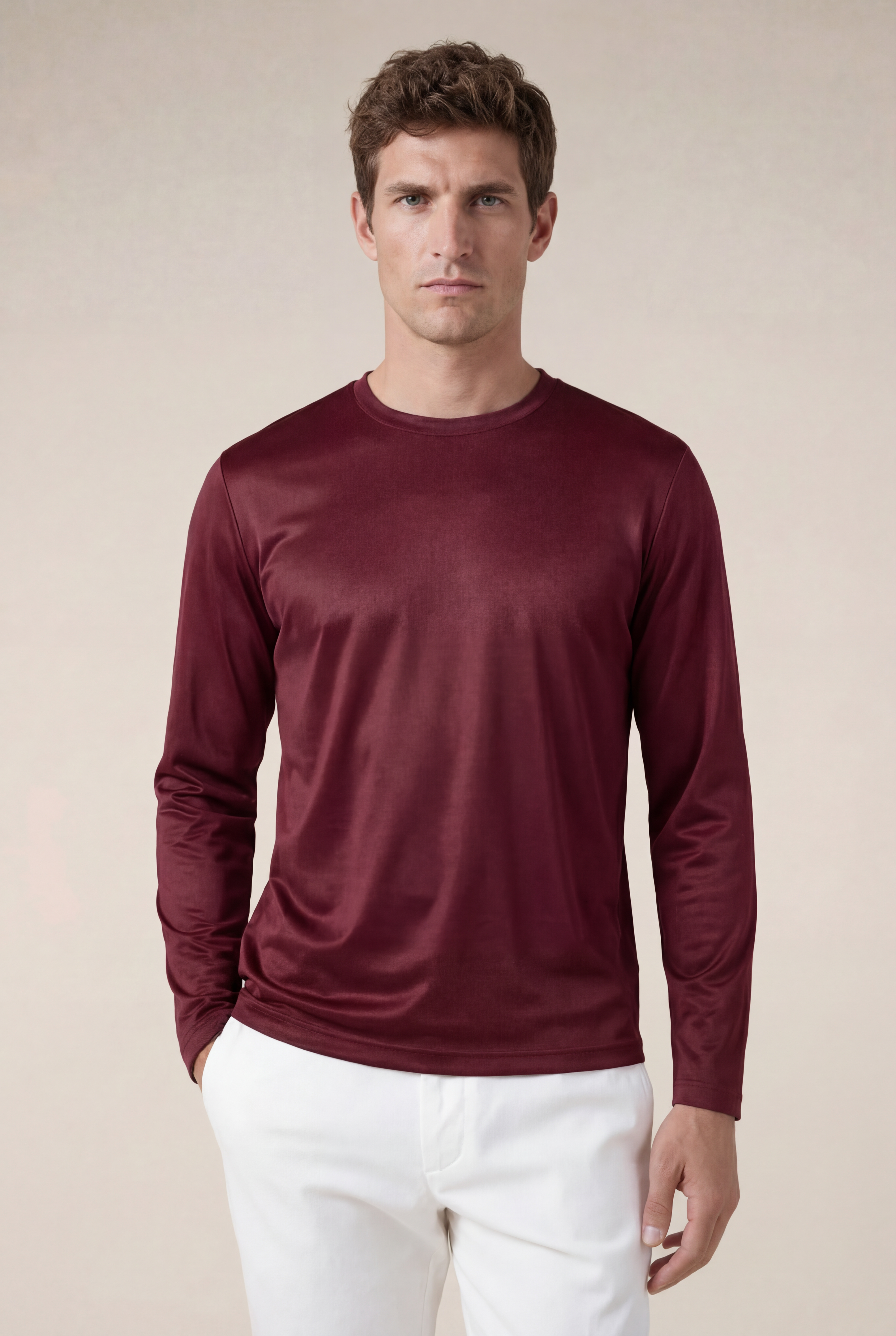 Moreno Long Sleeve Tee Burgundy