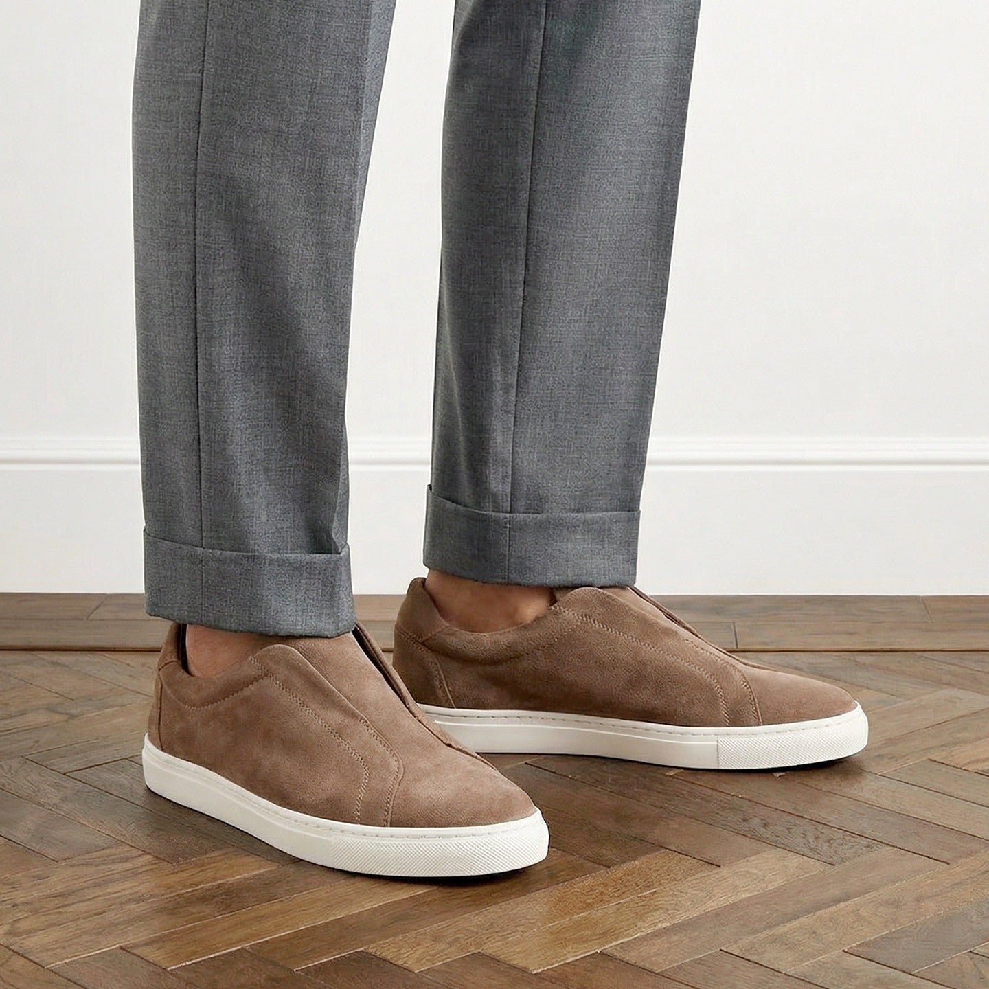 Monaco Suede Sneaker Taupe