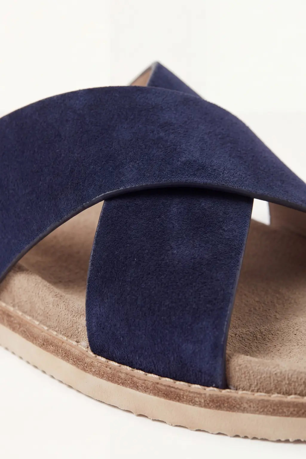 Brescaro Suède Cross-Strap Slide Navy