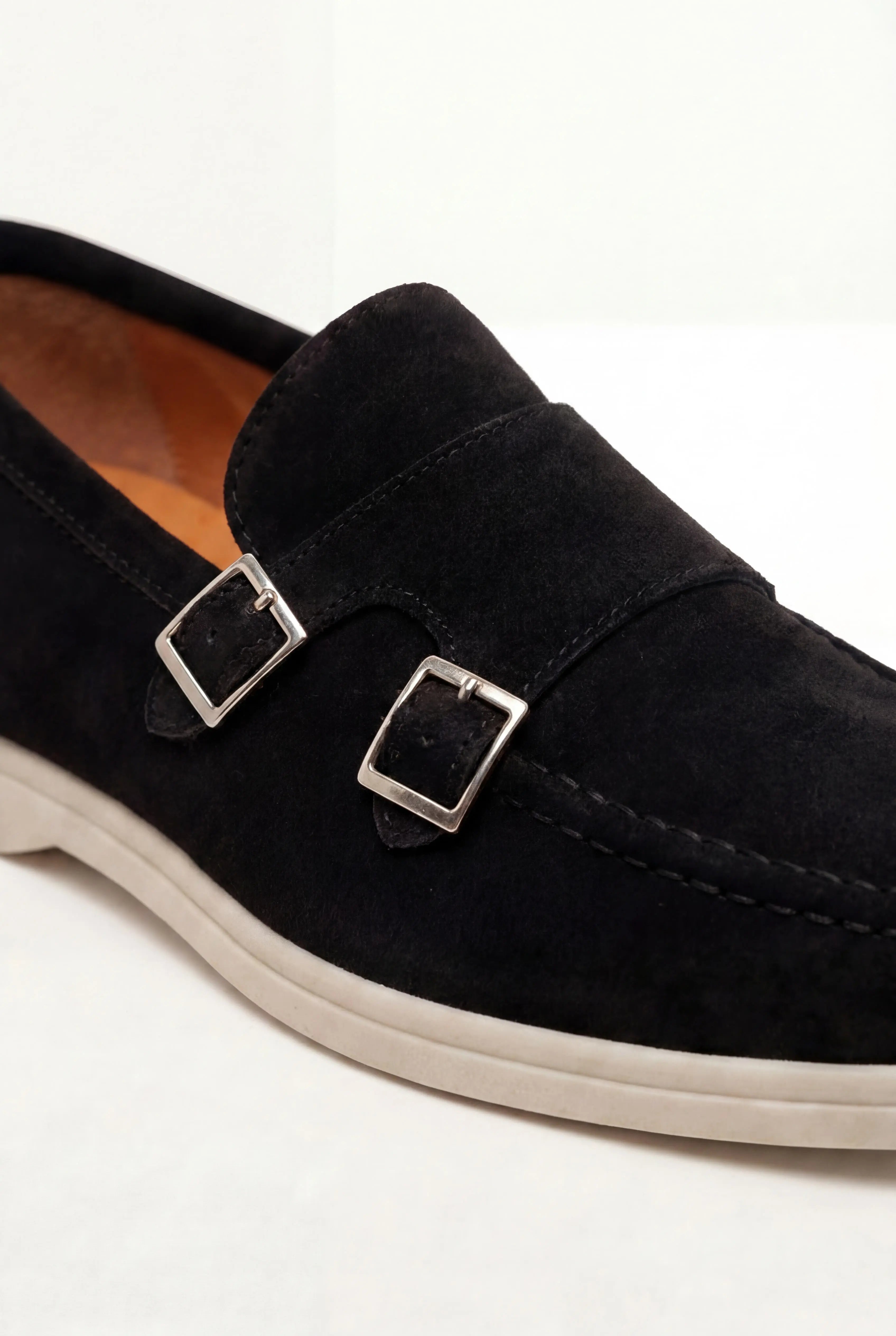 Telvino Suède Monk Loafer Black
