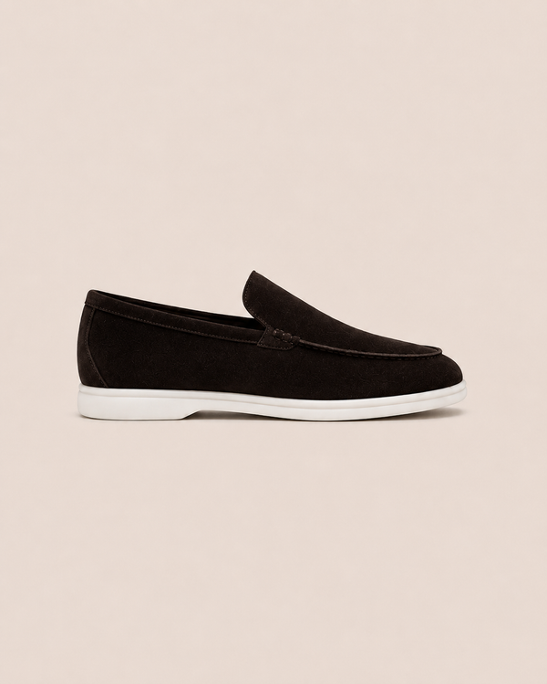Dark Brown Cowhide Slip-On Loafers