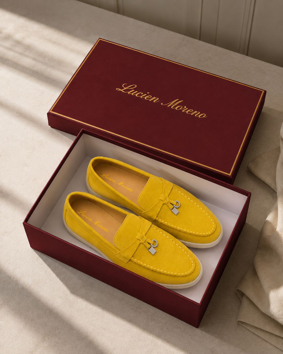 Lady Goose Yellow Buckle Loafer