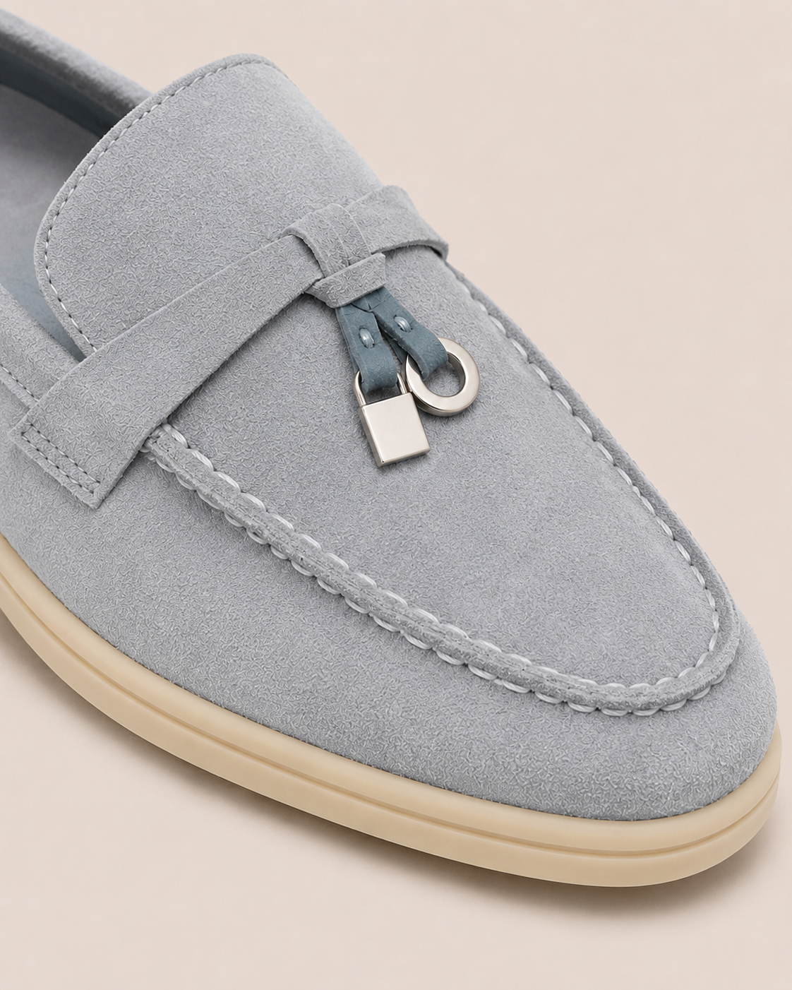 Lady Gray Blue Buckle Loafer