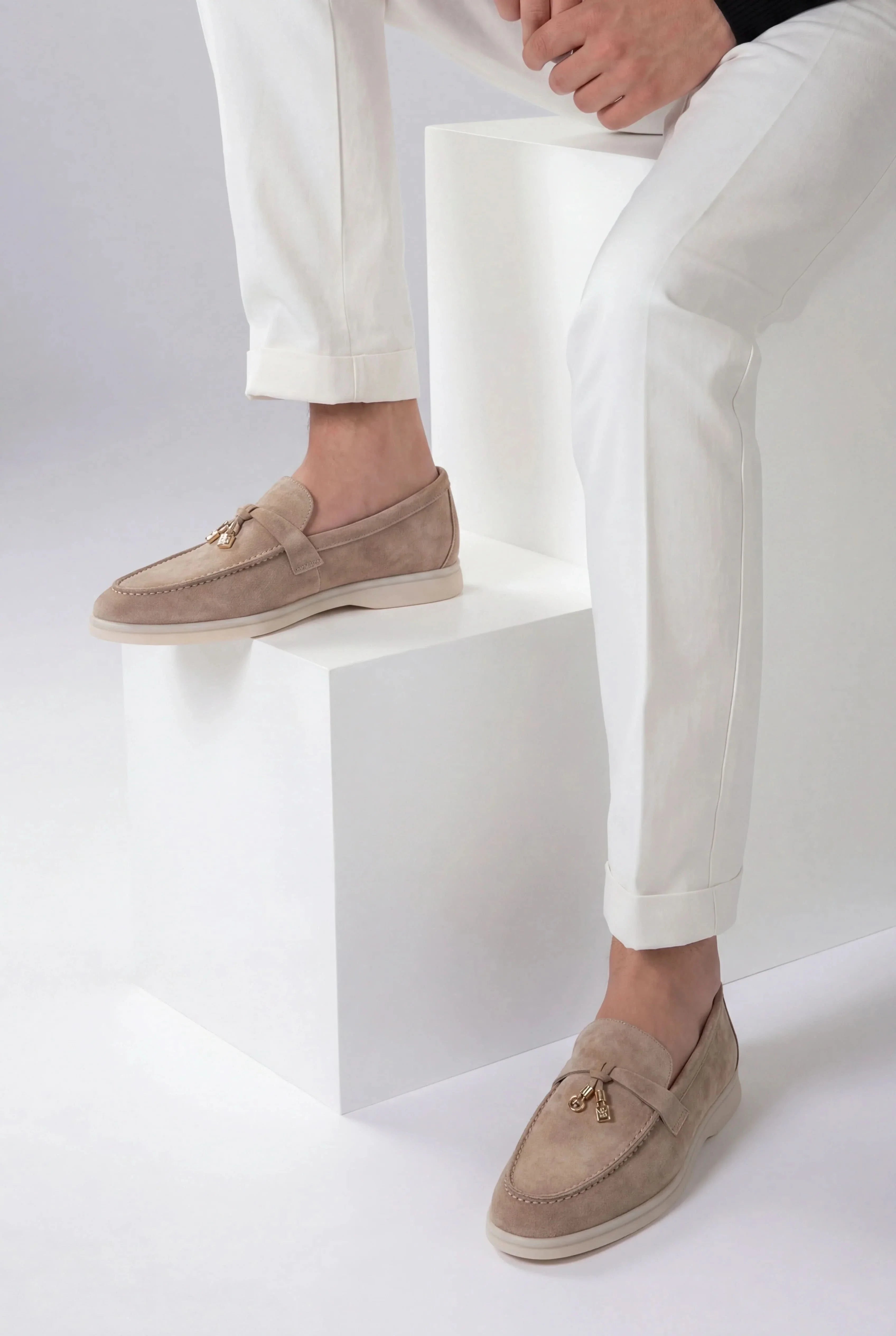 Lusso Beige Suede Loafer