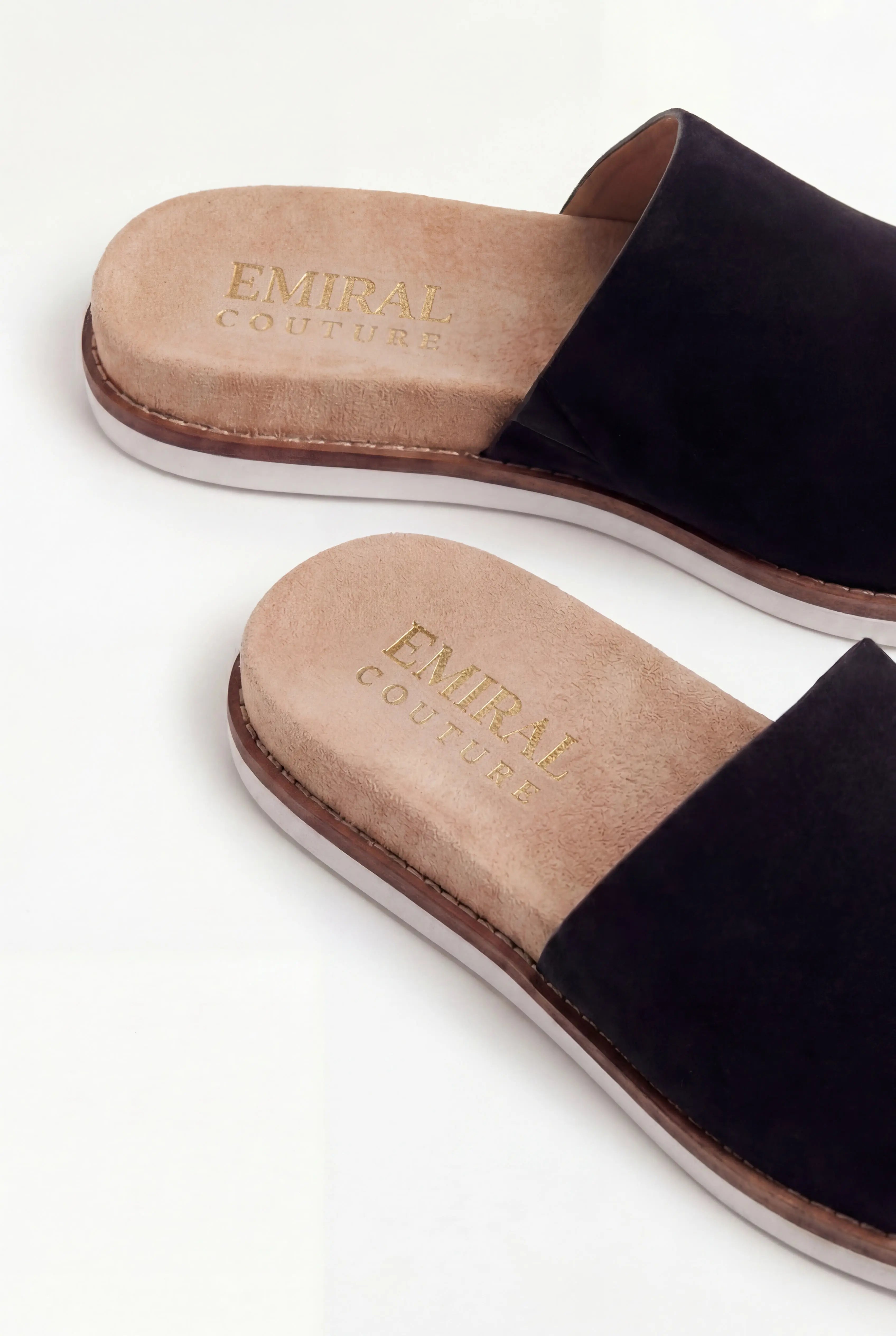 Nervaro Leather Slide Black