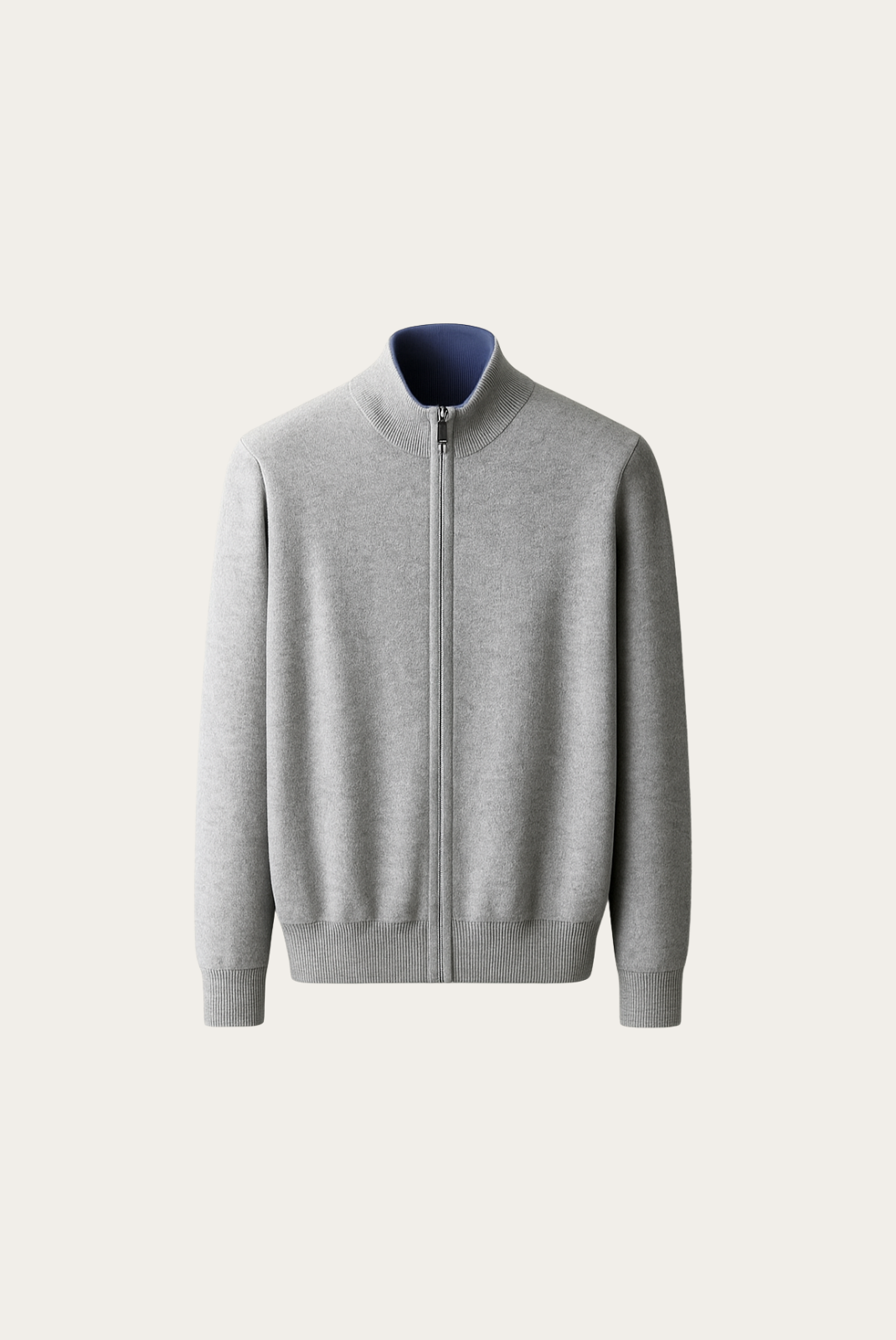 Light Grey Inside-Out Cashmere Cardigan