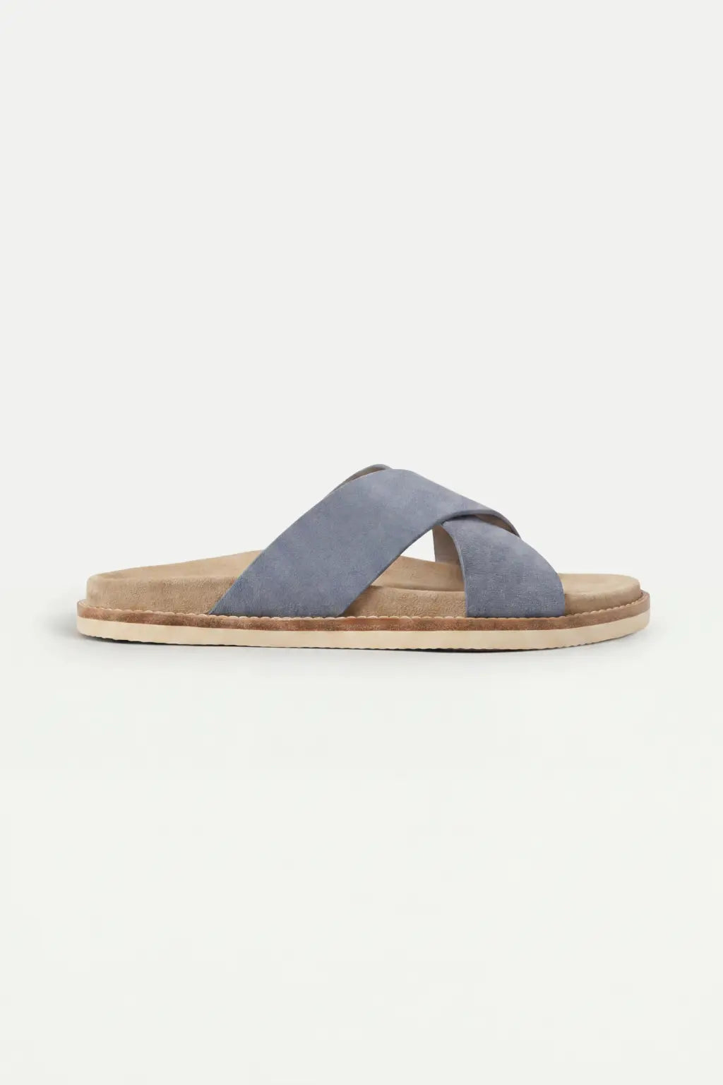 Brescaro Suède Cross-Strap Slide Lavender Blue