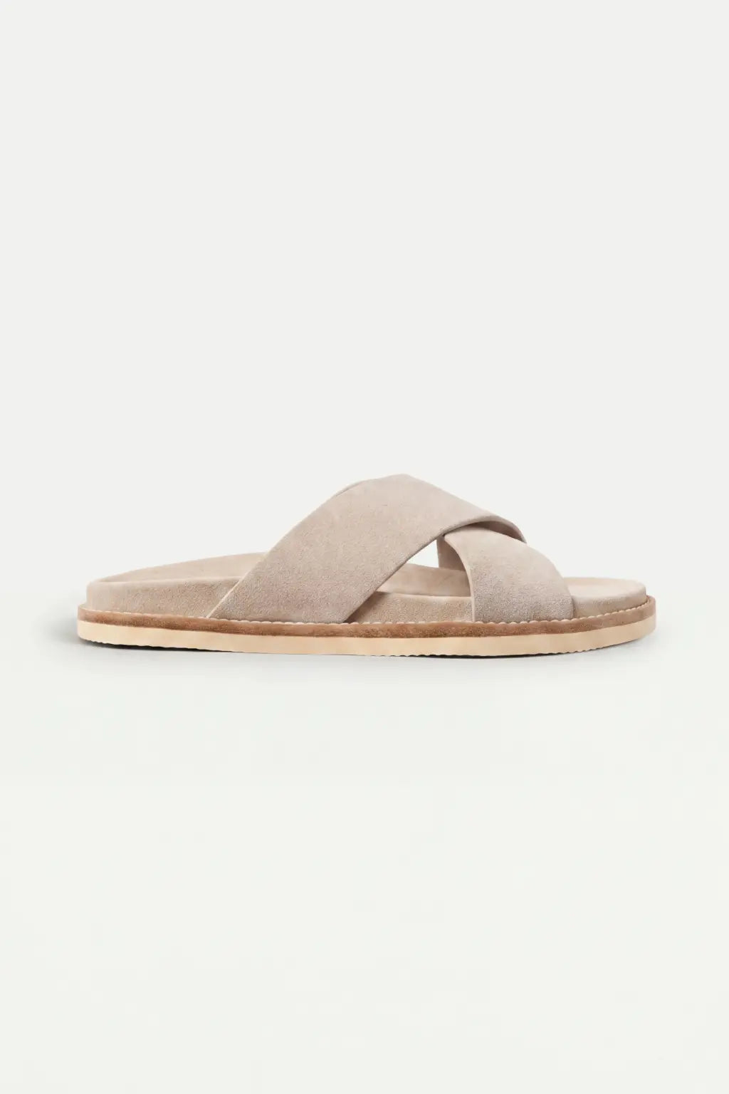 Brescaro Suède Cross-Strap Slide Beige