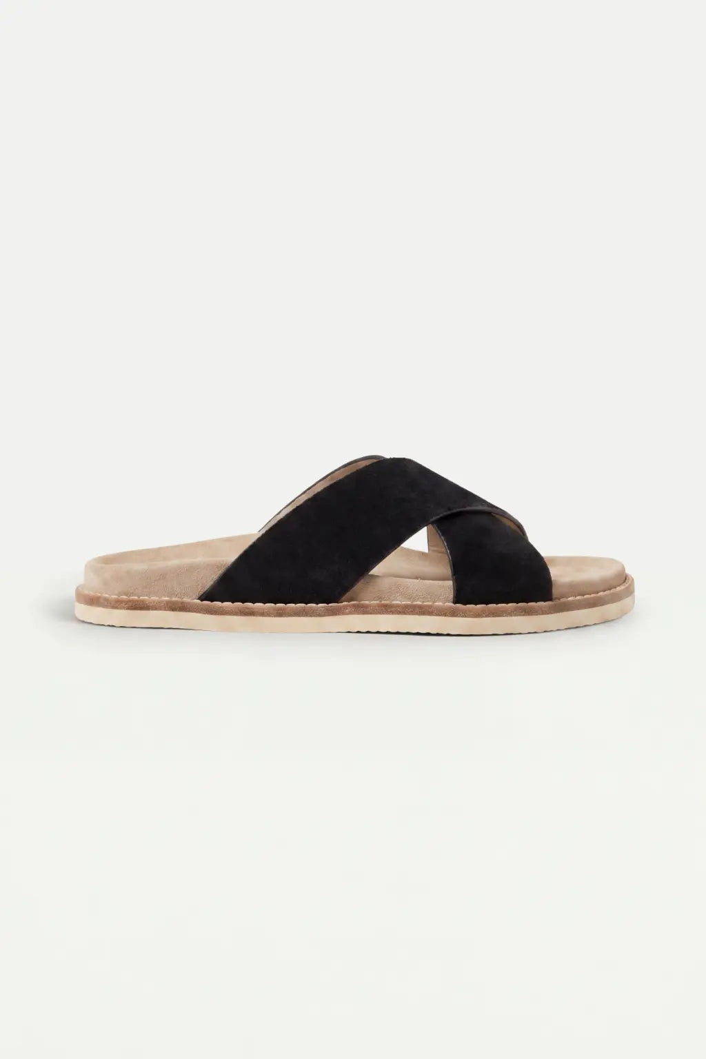 Brescaro Suède Cross-Strap Slide Black